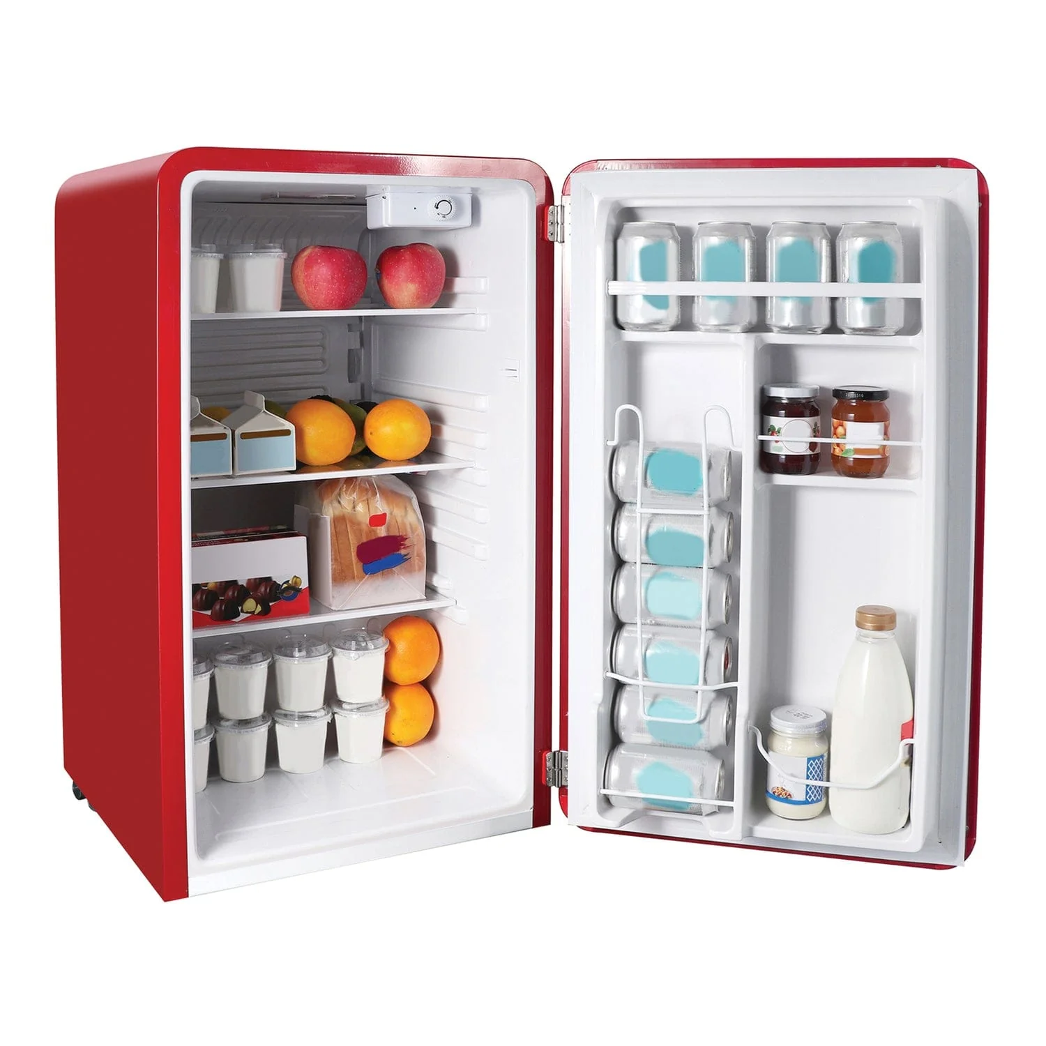 Magic Chef 3.2-Cu. Ft. ENERGY-STAR Certified Retro Mini Fridge with Manual Defrost, Red - Image 3