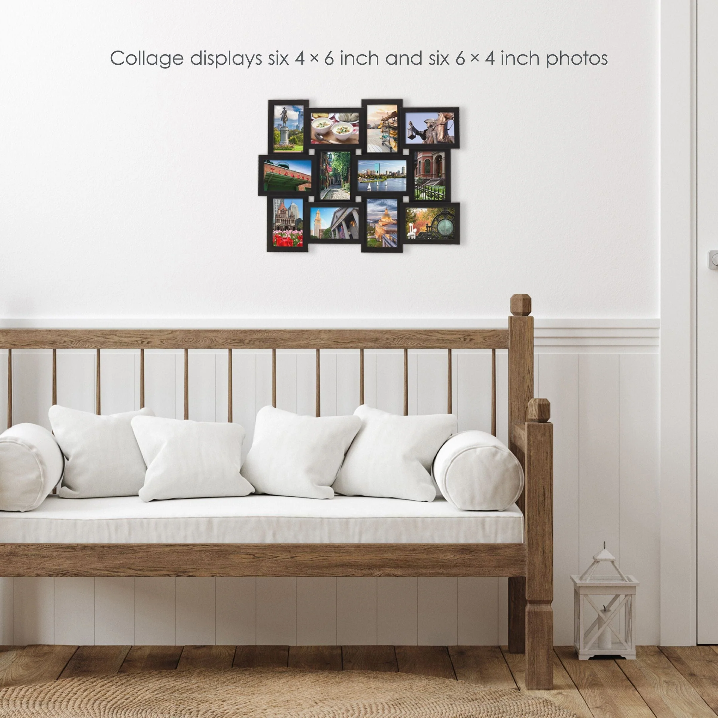 Melannco 12 Opening Collage Frame, Displays 4x6 and Six 6x4 Inch Photos, Black - Image 3