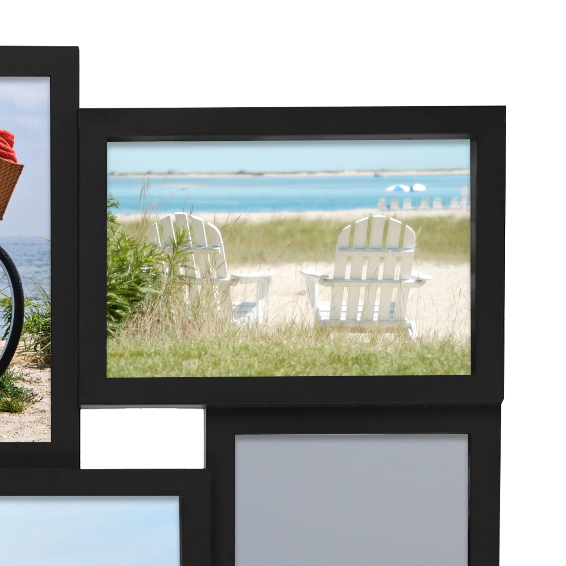 Melannco 24 x 12 Inch 8 Opening Photo Collage Frame, Displays Four 4x6 and Four 6x4 Inch Photos, Black - Image 5