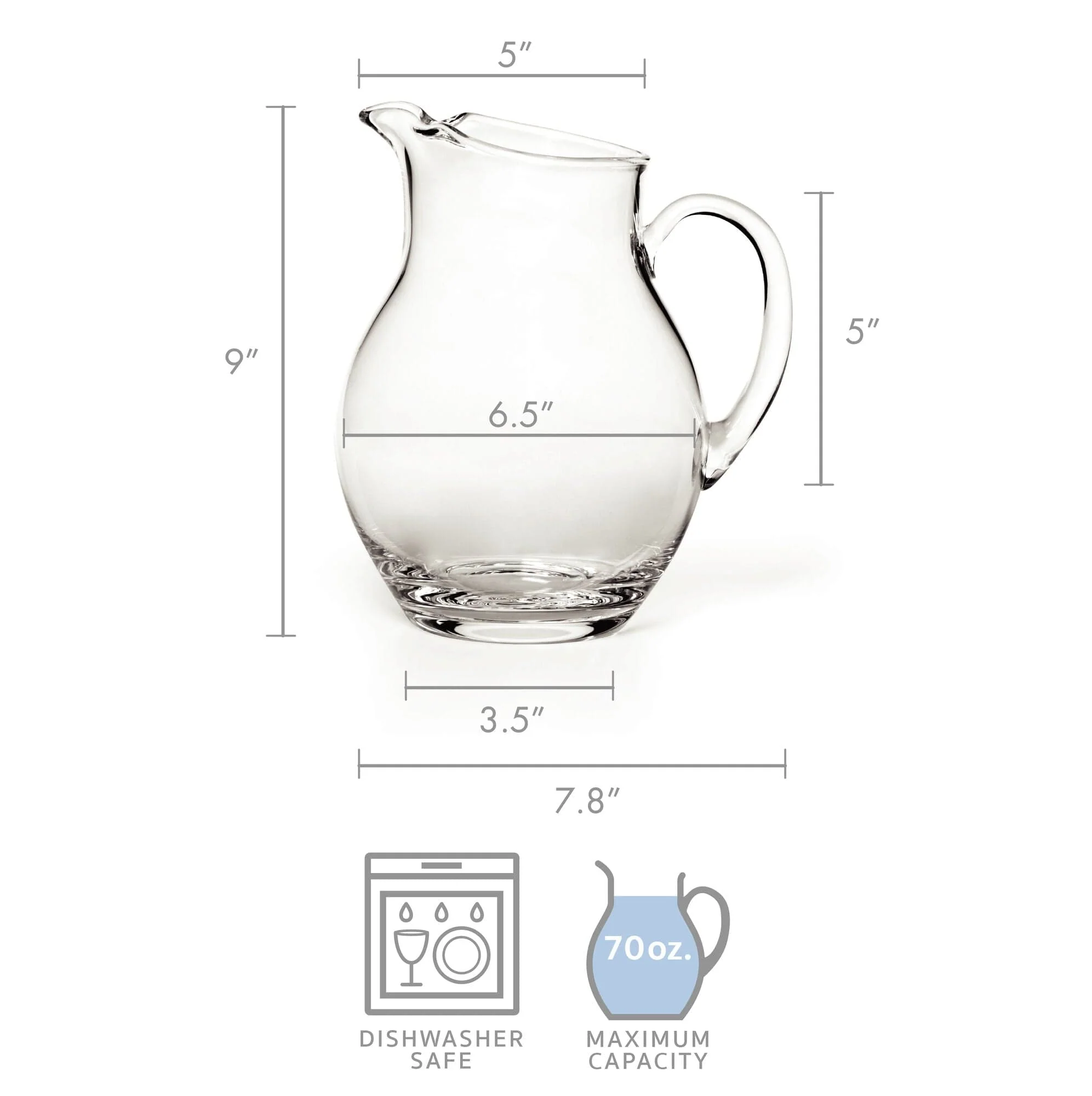 Mikasa Napoli Glass Beverage Pitcher Clear, 70 Ounce - Image 3