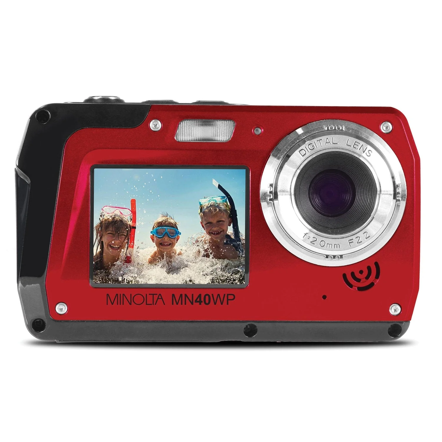 Minolta 48.0-Megapixel Waterproof Digital Camera, Red - Image 5