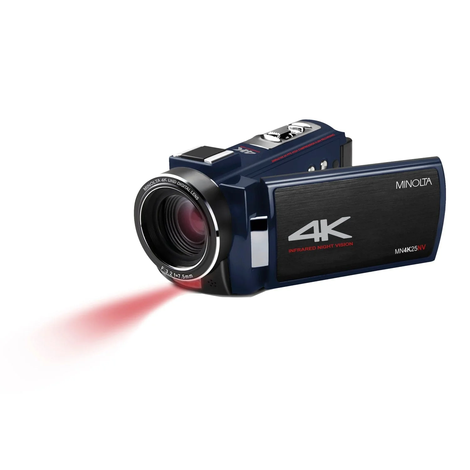 Minolta 4K-Ultra-HD IR Night Vision Camcorder with 16x Digital Zoom, Anti-Shake, Rechargeable Battery, and 16-GB SDHC Card, MN4K25NV, Blue - Image 5