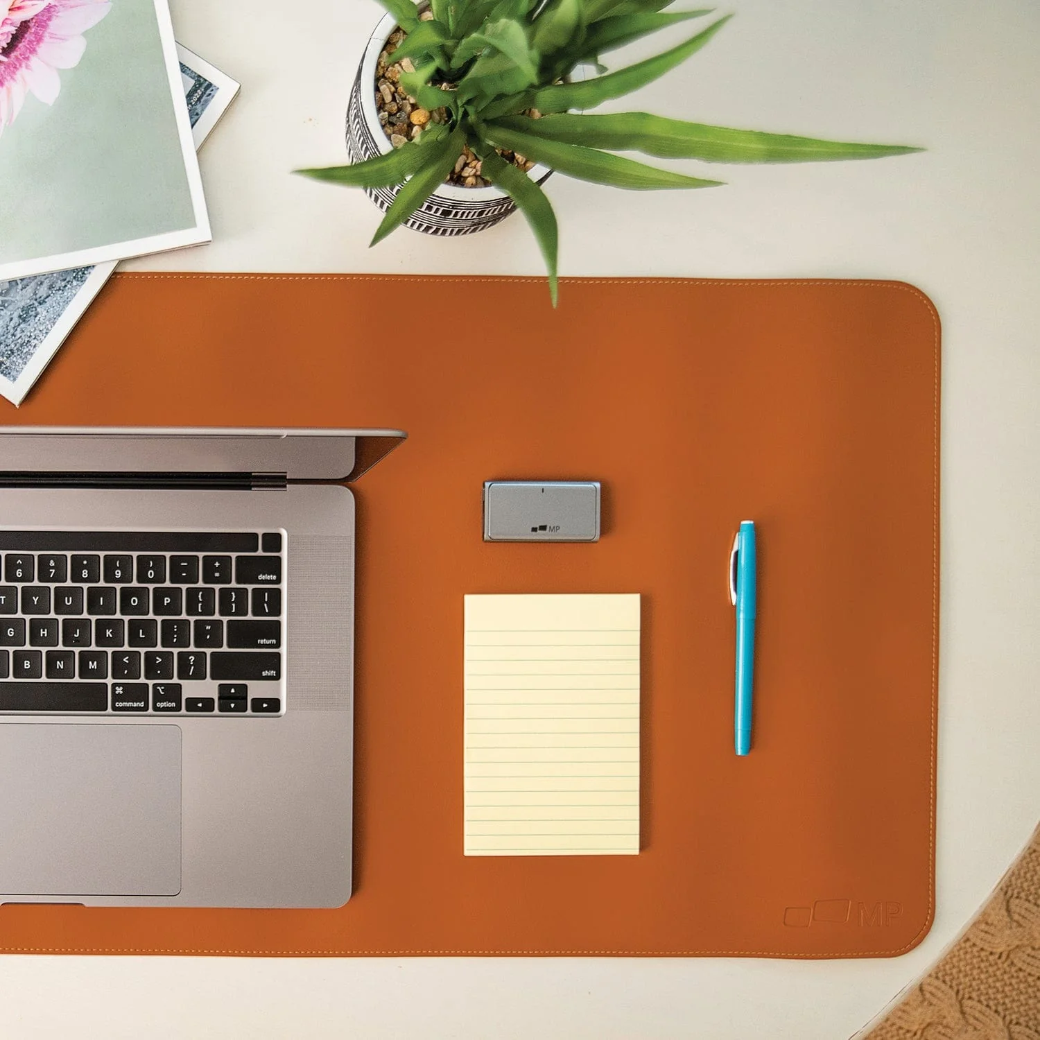 Mobile Pixels 31.5-In. x 15.75-In. PU Leather Desk Mat, Oak Brown - Image 3