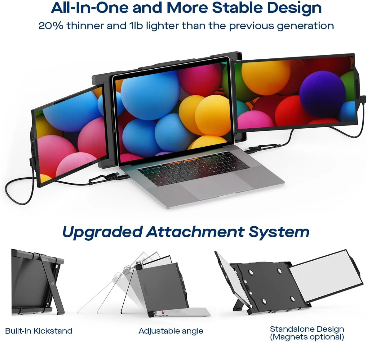 Mobile Pixels 13.3" Trio Portable Monitor, Triple Monitor - Certified Refurbished - Image 2