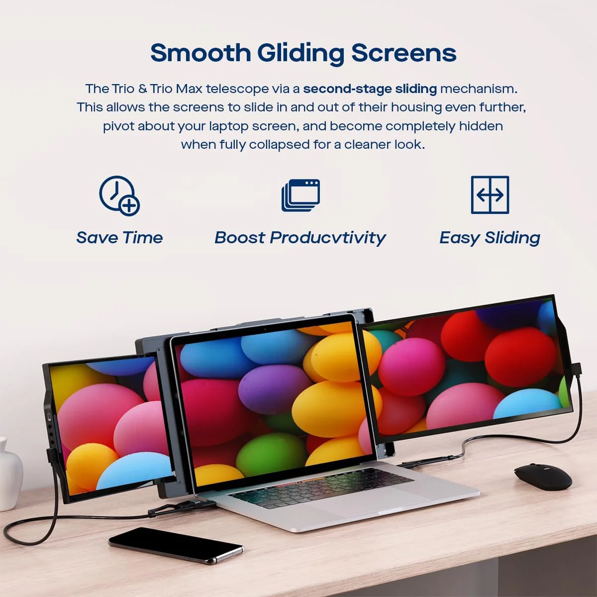 Mobile Pixels 13.3" Trio Portable Monitor, Triple Monitor - Certified Refurbished - Image 3