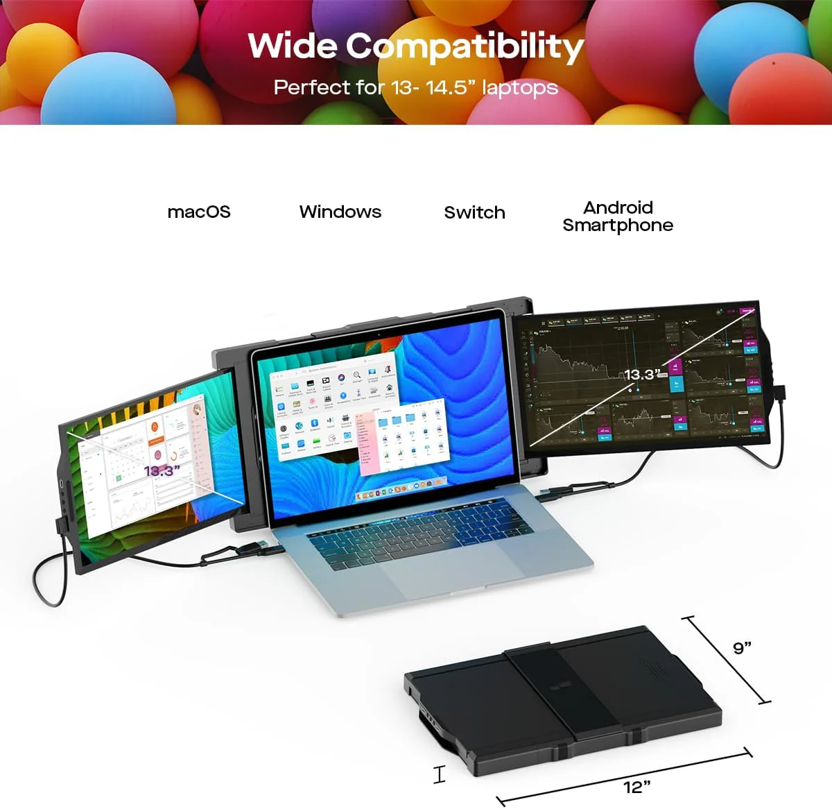 Mobile Pixels 13.3" Trio Portable Monitor, Triple Monitor - Certified Refurbished - Image 5