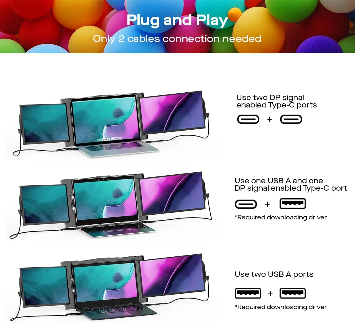 Mobile Pixels 13.3" Trio Portable Monitor, Triple Monitor - Certified Refurbished - Image 6