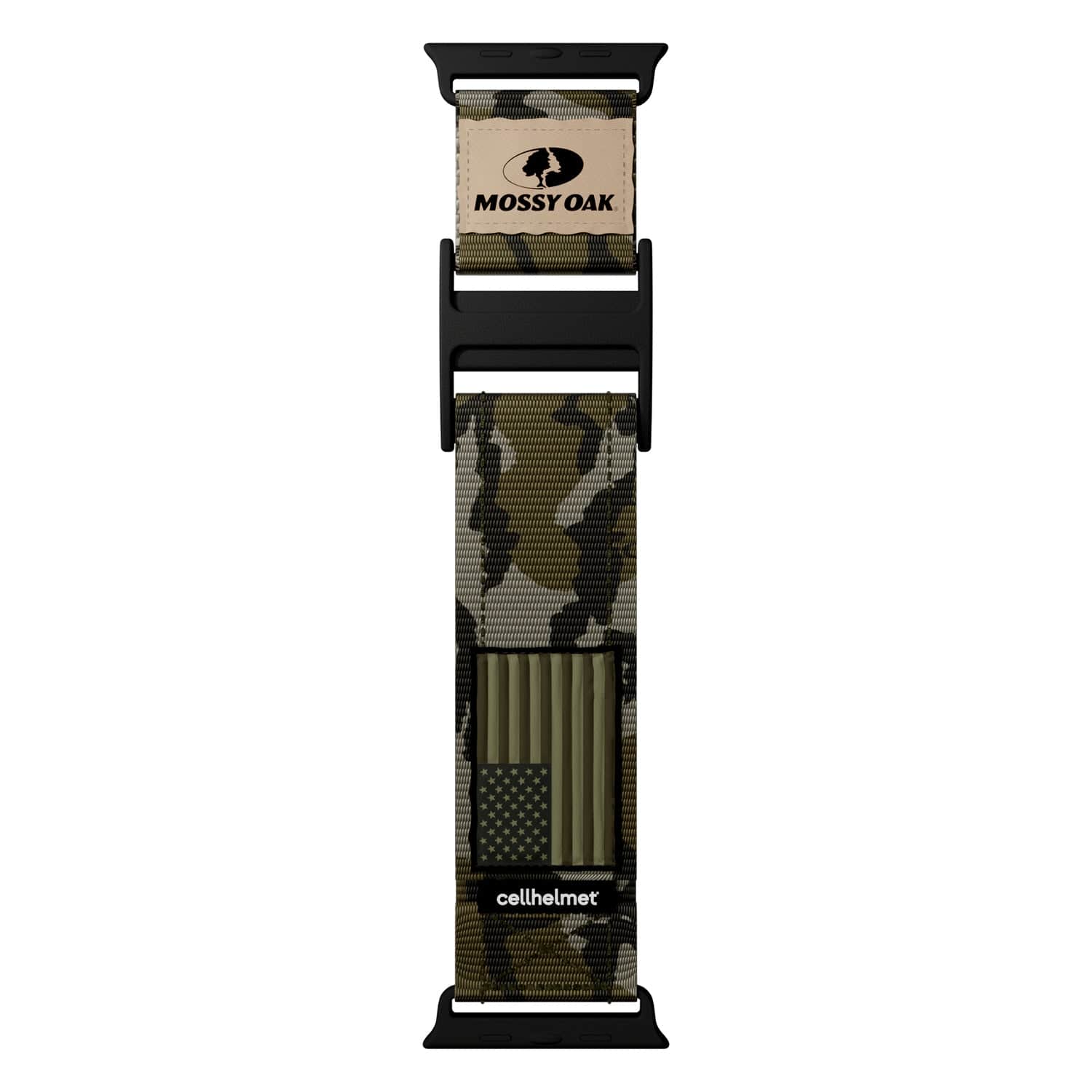 Mossy Oak by cellhelmet Premium Nylon Band for Apple Watch 44/45/46/49 mm, Large, Bottomland/Camouflage