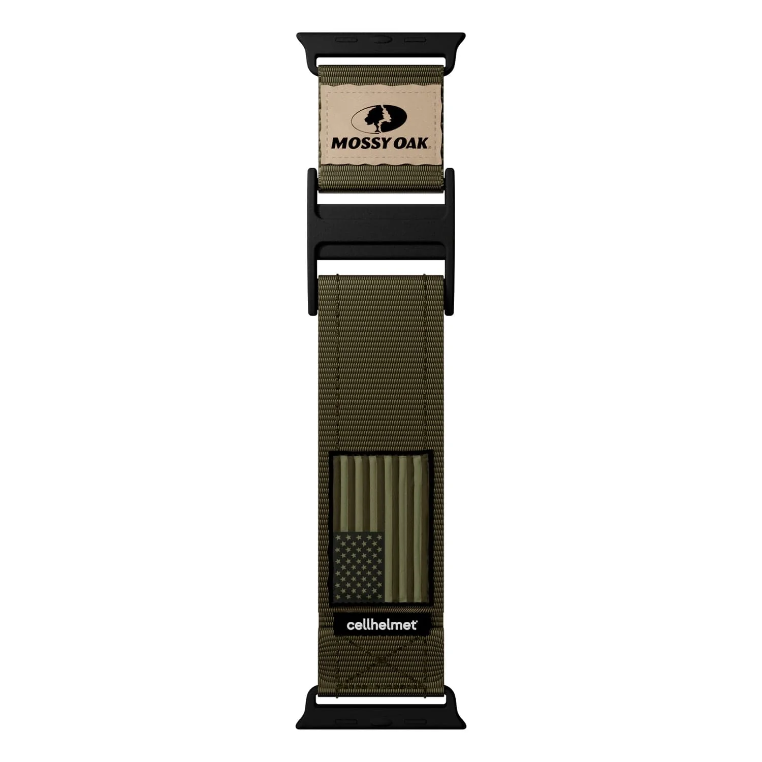 Mossy Oak by cellhelmet Premium Nylon Band for Apple Watch 44/45/46/49 mm, Large, Olive Drab Green