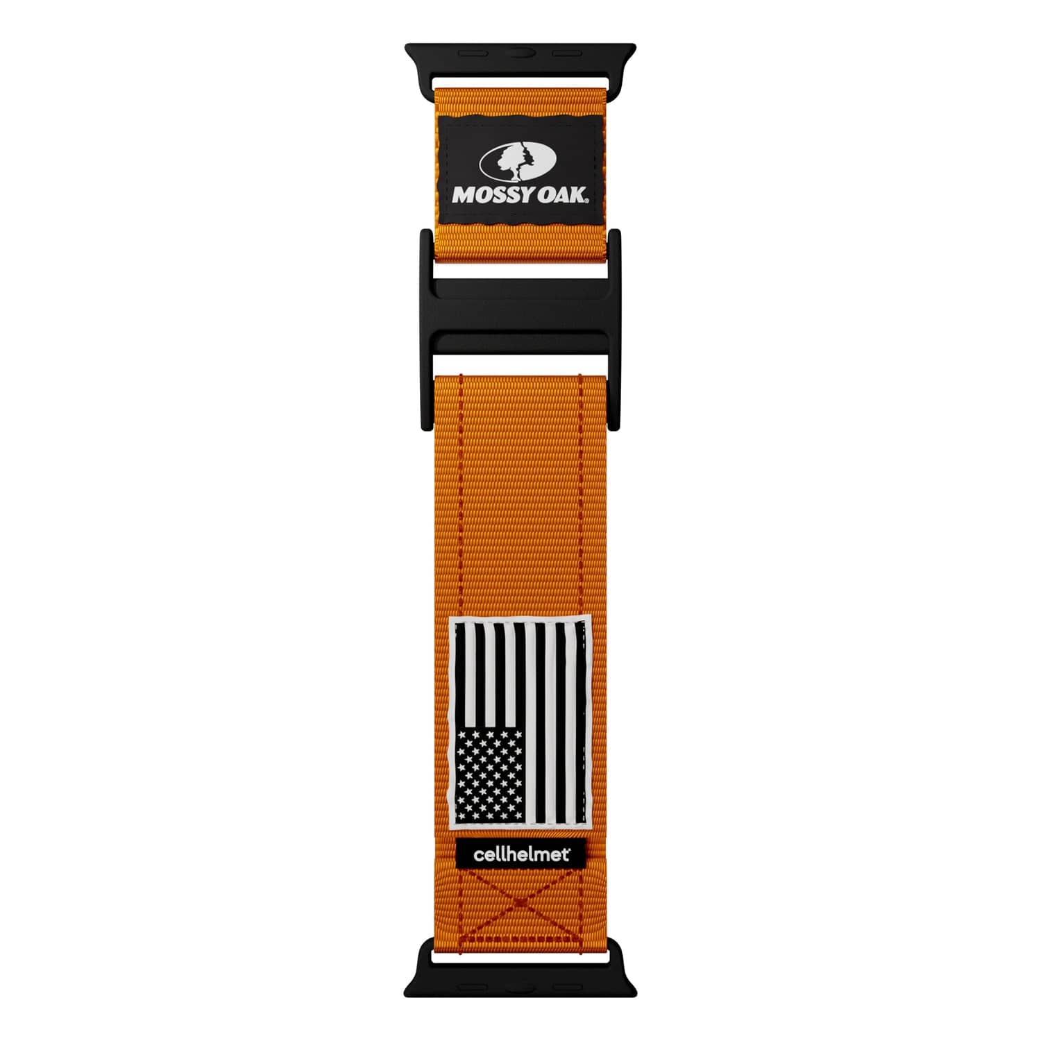 Mossy Oak by cellhelmet Premium Nylon Band for Apple Watch 44/45/46/49 mm, Large, Orange