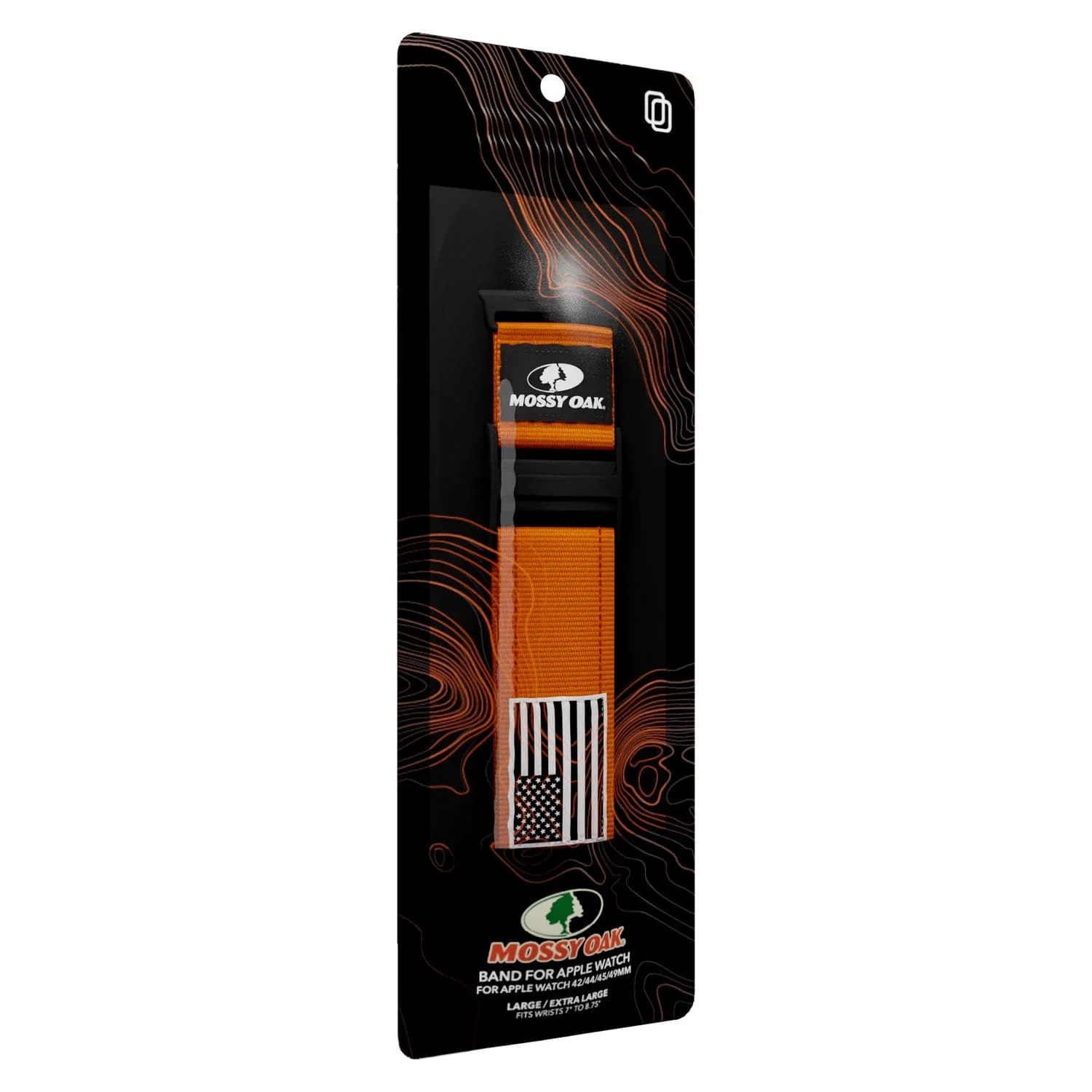 Mossy Oak by cellhelmet Premium Nylon Band for Apple Watch 44/45/46/49 mm, Large, Orange - Image 2