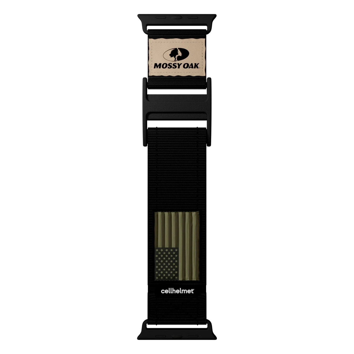 Mossy Oak by cellhelmet Premium Nylon Band for Apple Watch 44/45/46/49 mm, Regular, Black