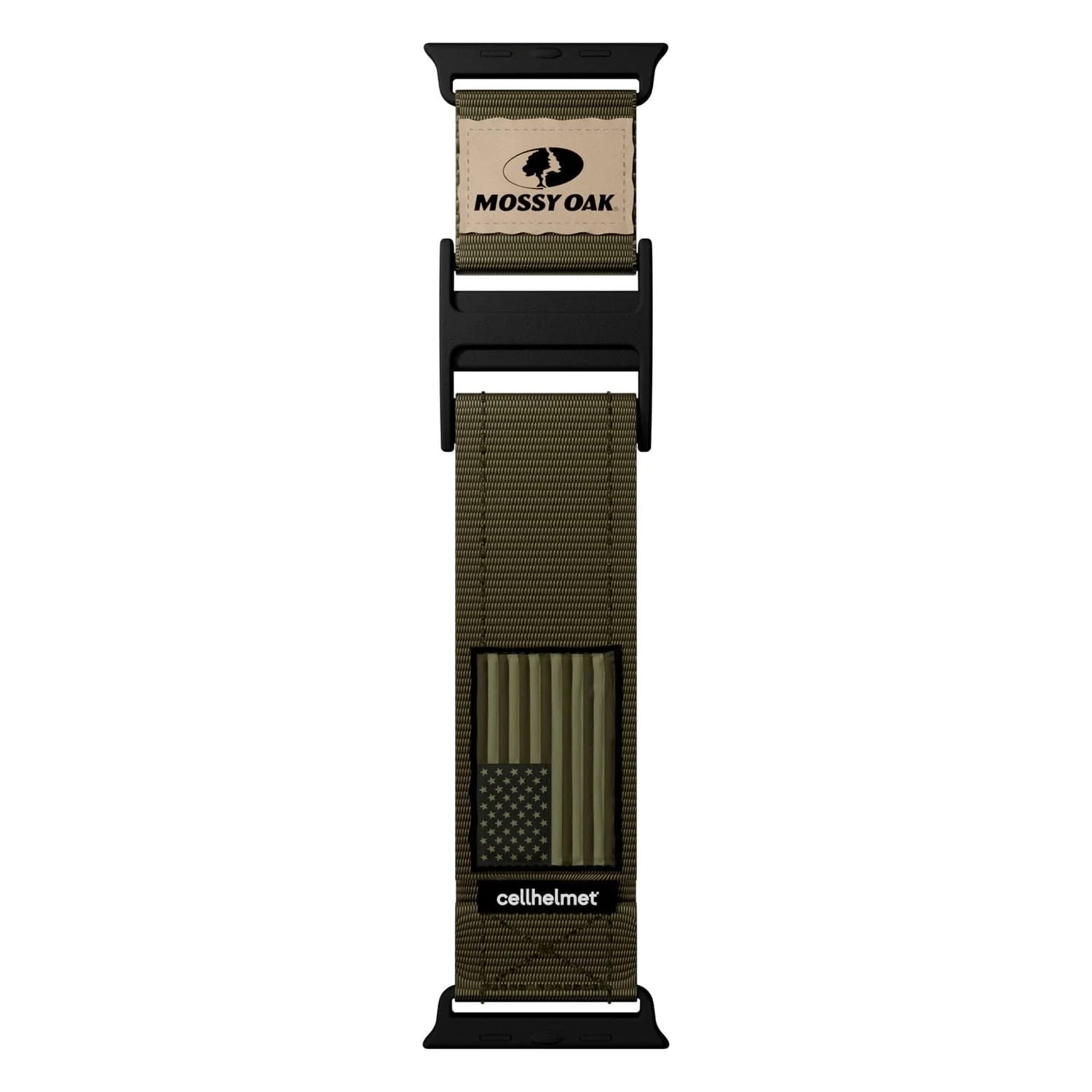 Mossy Oak by cellhelmet Premium Nylon Band for Apple Watch 44/45/46/49 mm, Regular, Olive Drab Green
