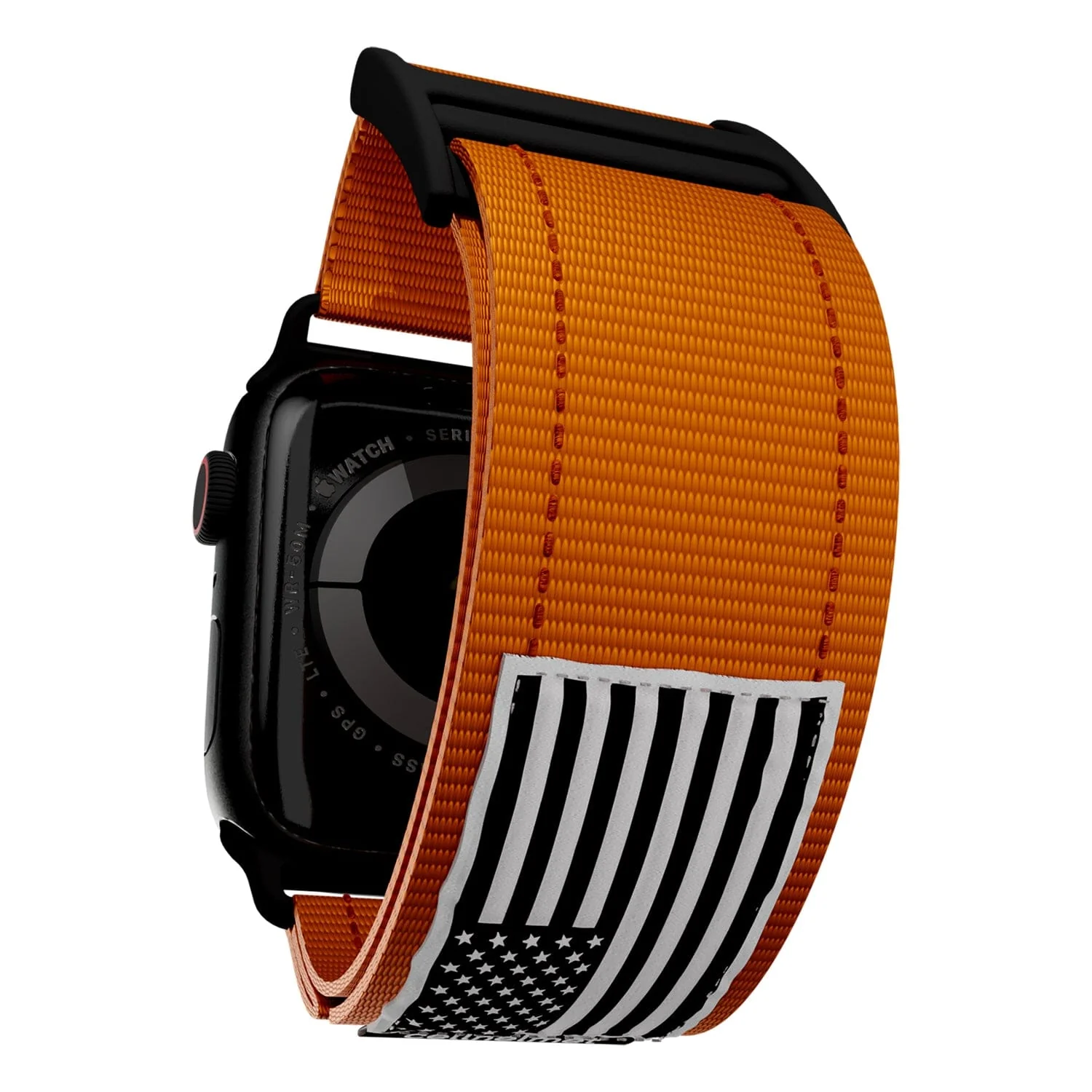 Mossy Oak by cellhelmet Premium Nylon Band for Apple Watch 44/45/46/49 mm, Regular, Orange - Image 3