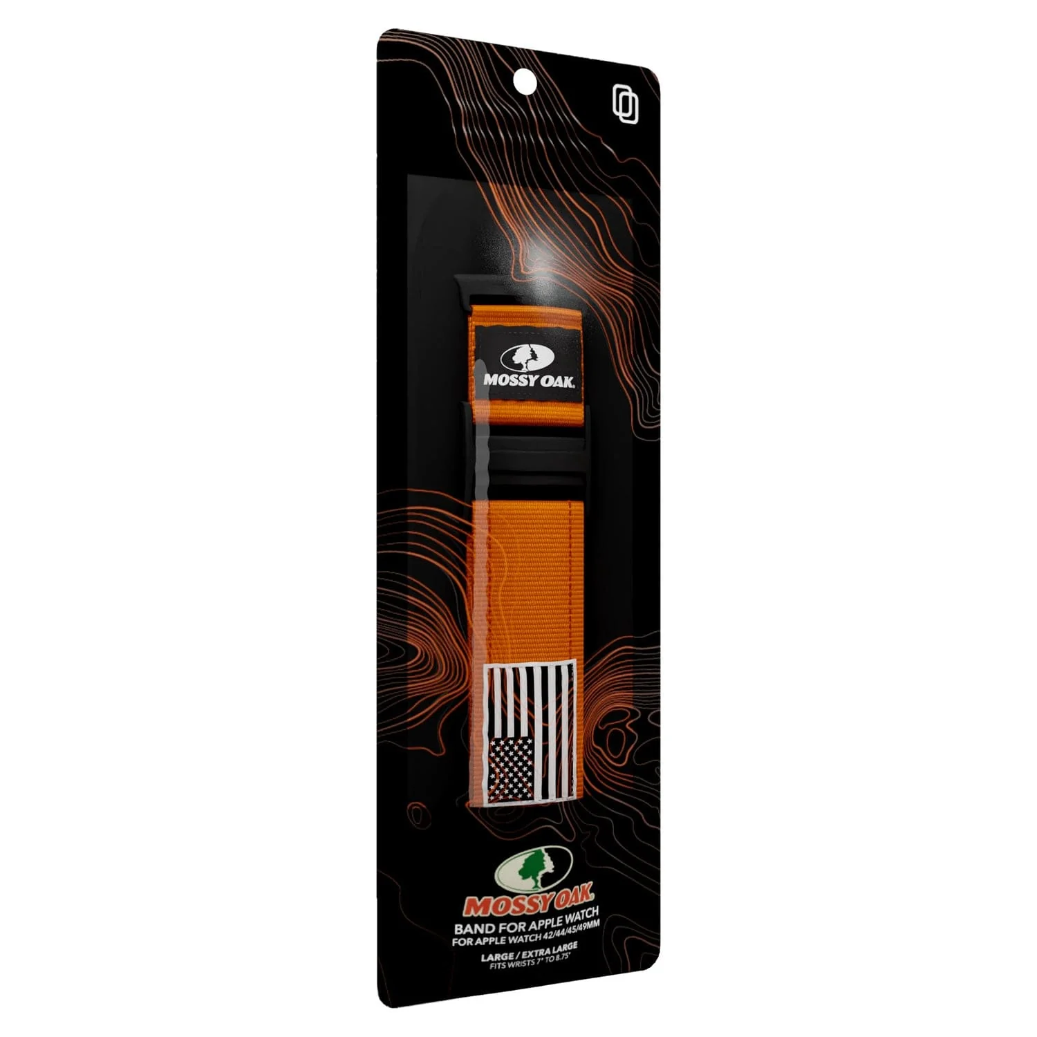 Mossy Oak by cellhelmet Premium Nylon Band for Apple Watch 44/45/46/49 mm, Regular, Orange - Image 5