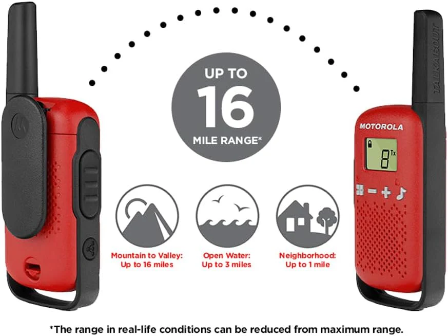 Motorola Solutions Talkabout Two-Way Radios, Dual Pack, Red - Image 5