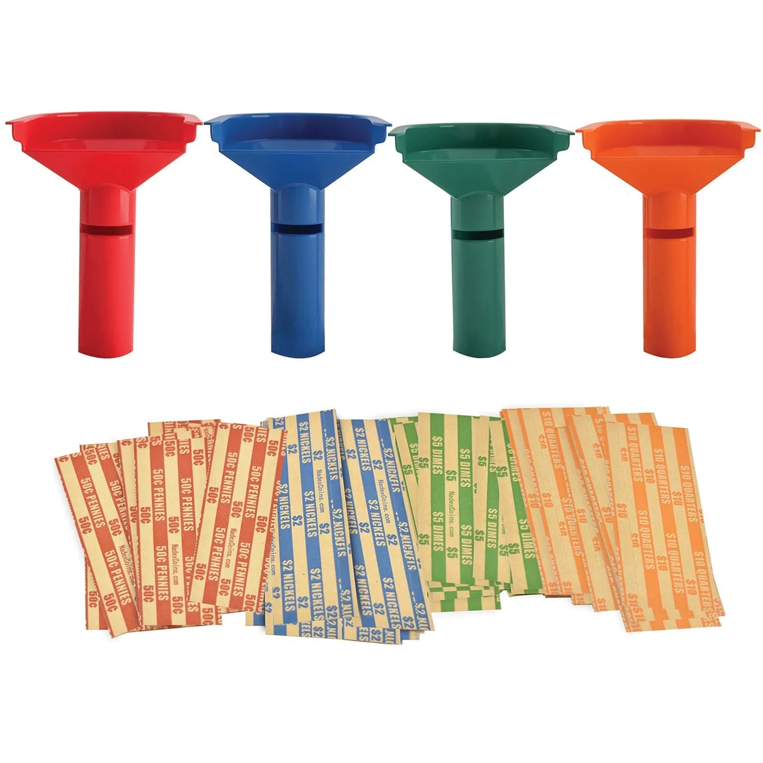 Nadex Coins 252 Coin Wrappers with Coin-Sorter Tubes