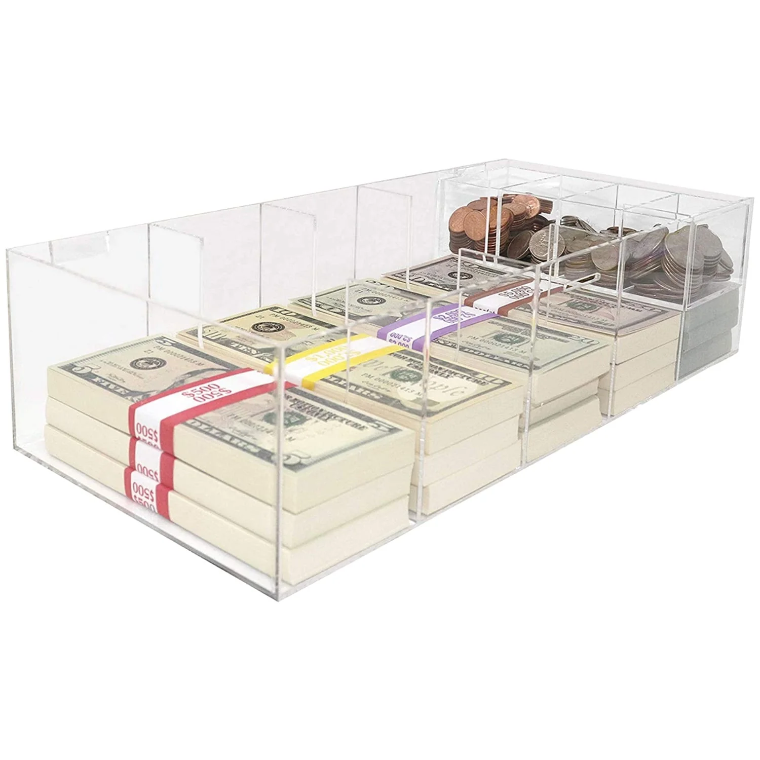 Nadex Coins 5-Compartment Currency Tray with Coin Tray - Image 4