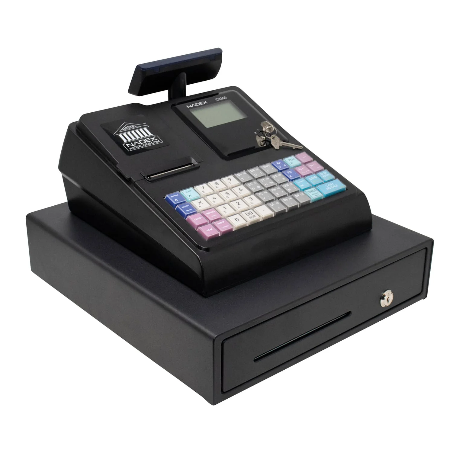 Nadex Coins CR360 Thermal-Print Electronic Cash Register, Black