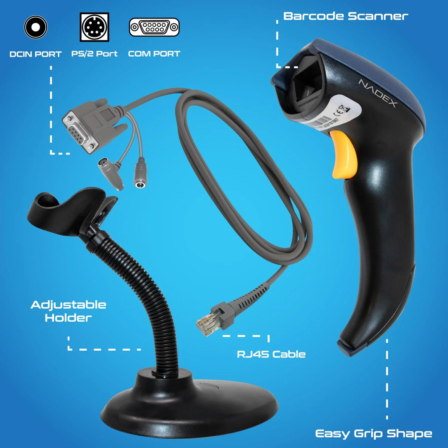 Nadex Coins Handheld Barcode Laser Scanner for CR260/CR360/CR600 Cash Registers - Image 2