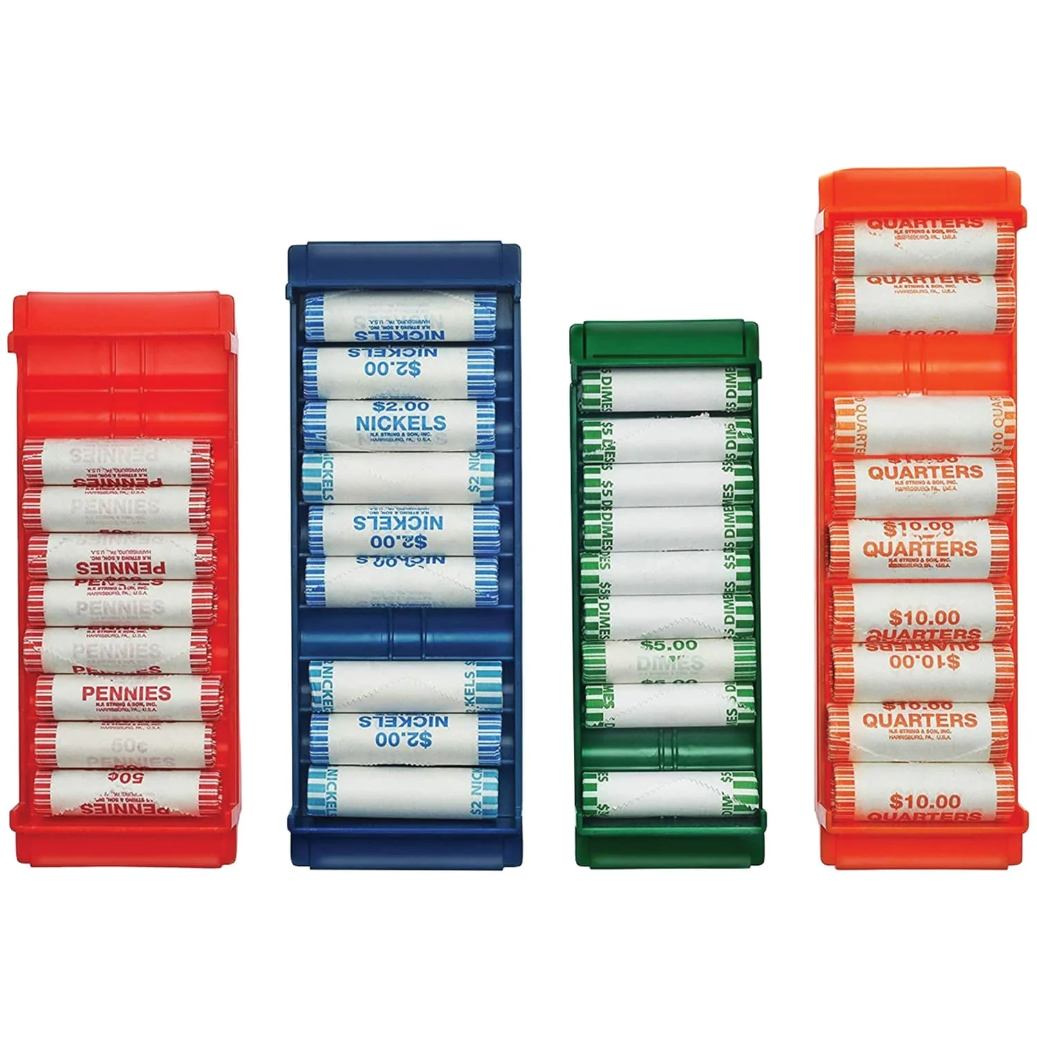 Nadex Coins Rolled Coin Storage Organizer Tray Set with Ridges for Loose Coins - Image 4