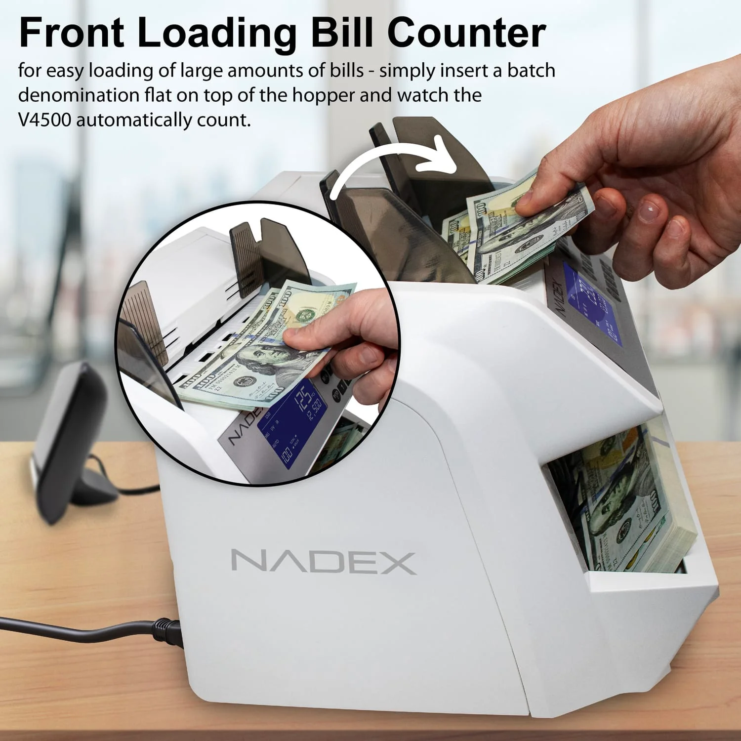 Nadex Coins V4500 Front-Loading Bill Counting Machine - Image 2