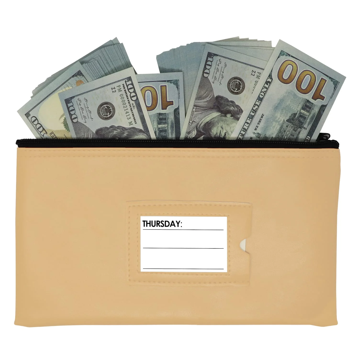 Nadex Coins Vinyl 7-Day Pack of Zippered Bank Deposit Cash and Coin Bags with Card Window, Multi-Color - Image 5