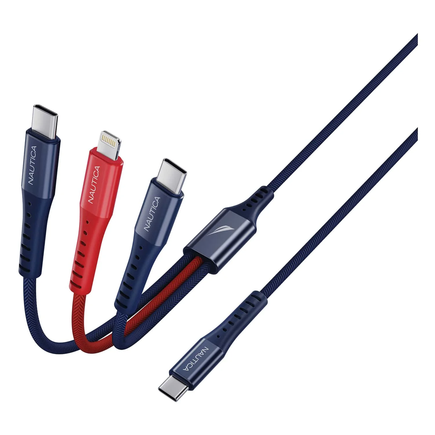 Nautica 4-Ft. 24-Watt 3-in-1 Multi-Port Cable, Urban CB630, Navy