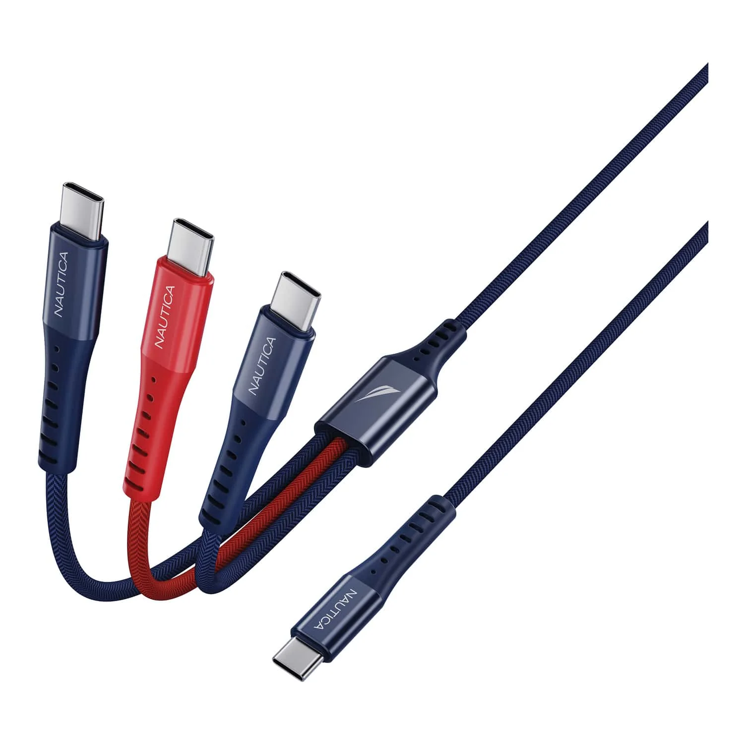 Nautica 4-Ft. 60-Watt 3-in-1 Multi-Port Cable, Urban CB600, Navy