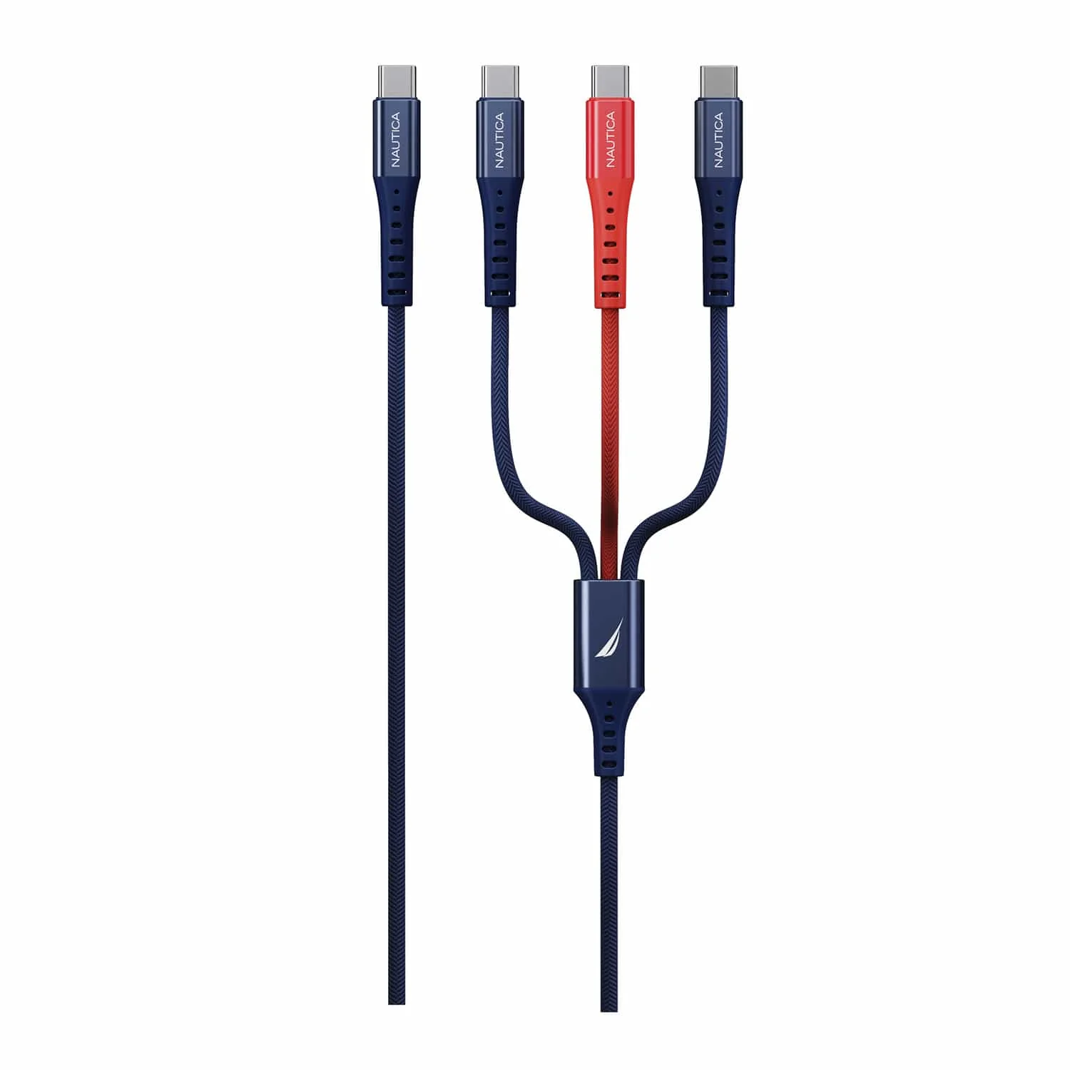 Nautica 4-Ft. 60-Watt 3-in-1 Multi-Port Cable, Urban CB600, Navy - Image 2