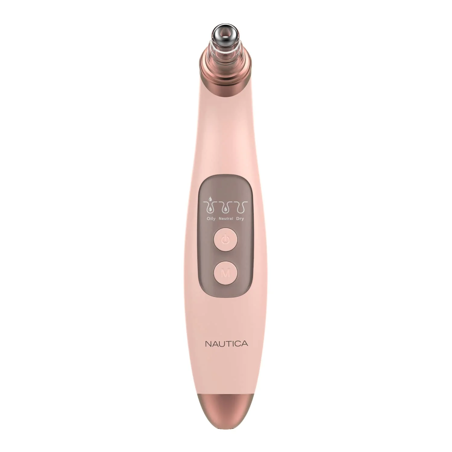 Nautica Compact Blackhead-Remover Vacuum with 6 Adjustable Heads and LED Display, 3 Suction Levels, Rechargable, up to 1-Hour Battery Life, Nude