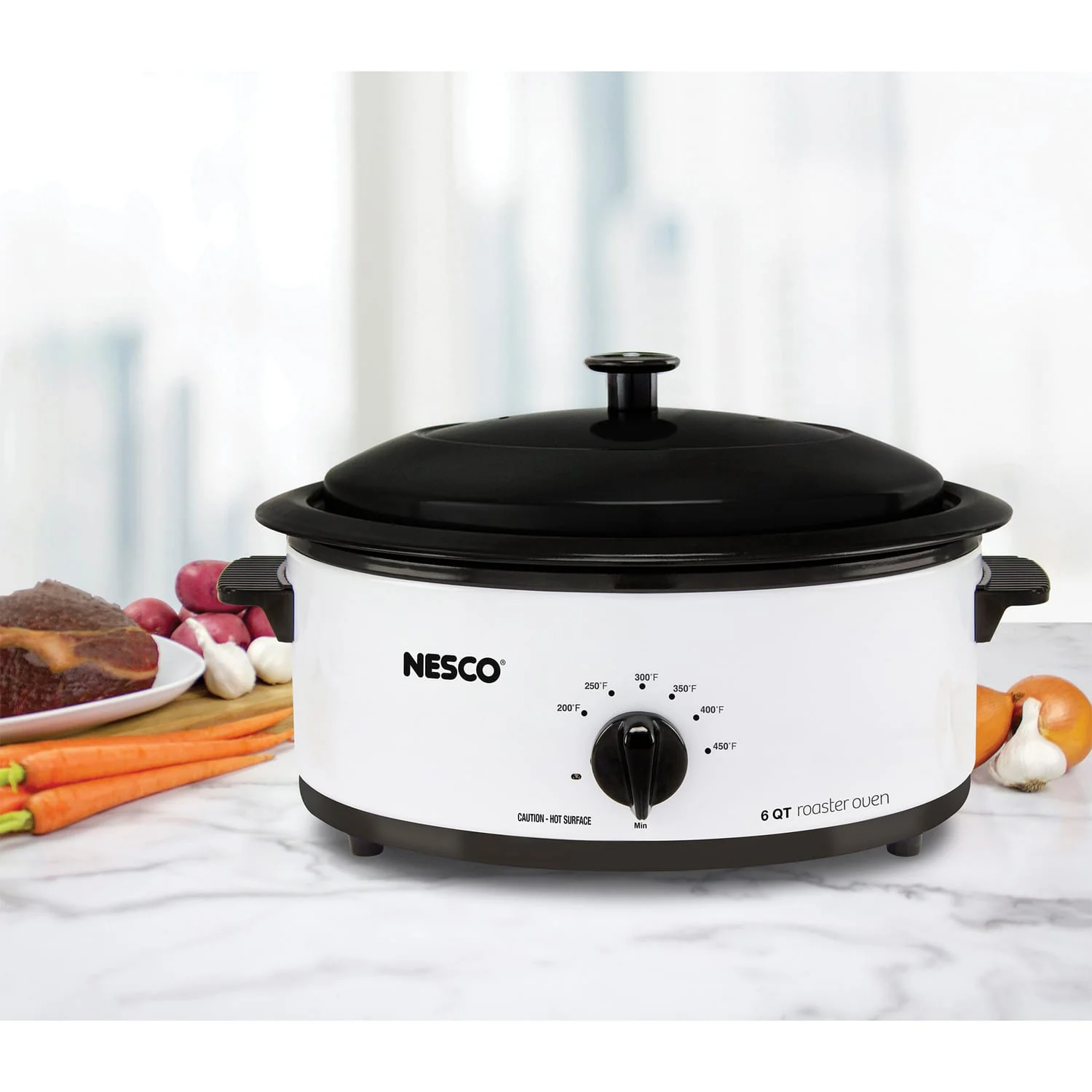 Nesco 6-Qt. 750-Watt Roaster with Porcelain Cookwell, Ivory - Image 3