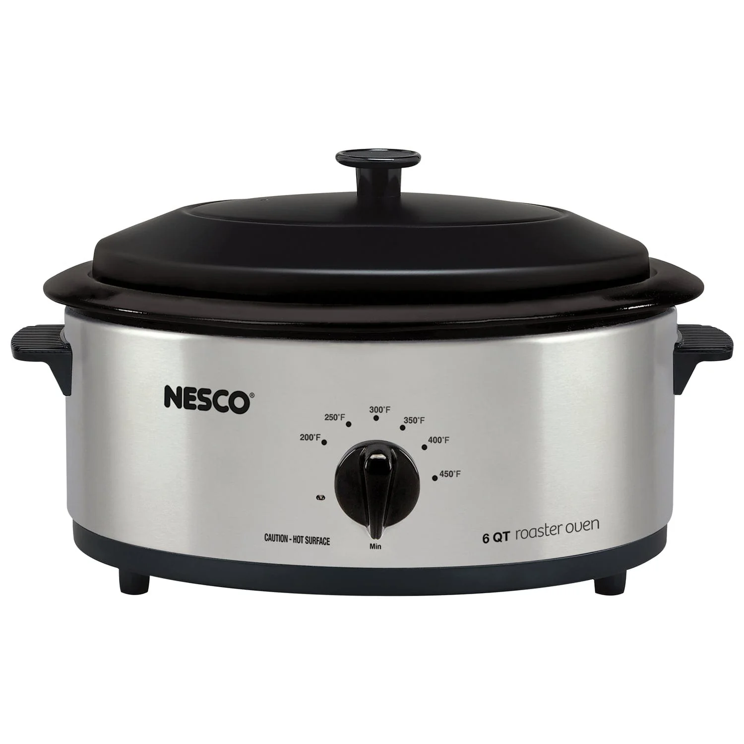 Nesco 6-Qt. 750-Watt Roaster with Porcelain Cookwell, Silver