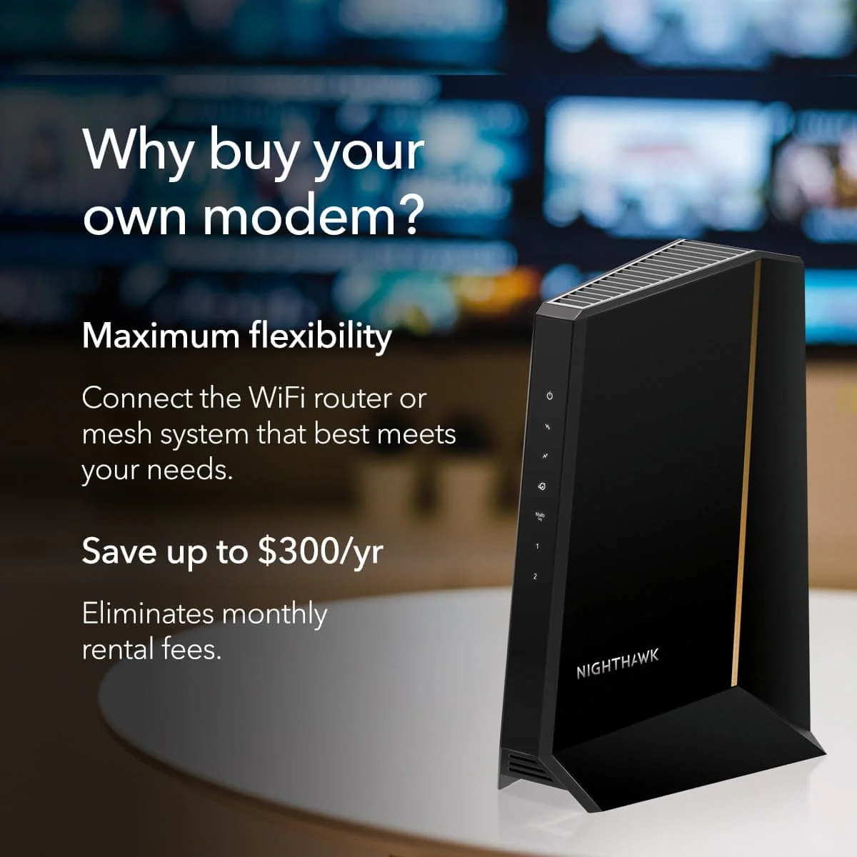Netgear CM3000 Nighthawk DOCSIS 3.1 Mid/high-Split Cable Modem, Up to 2.5Gbps, Black - Certified Refurbished - Image 6