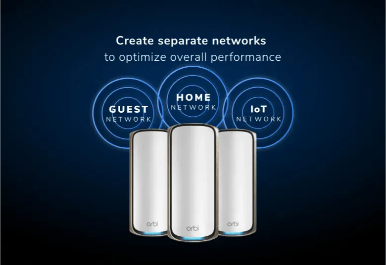 Netgear Orbi 970 Quad-Band WiFi 7 Mesh System, 27Gbps, 10000 sq.ft. Coverage, 200 Devices, Router + 2 Satellites - Certified Refurbished - Image 9