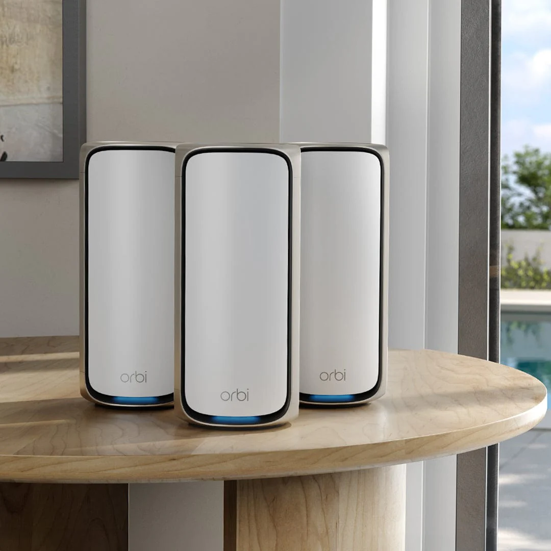 Netgear Orbi 970 Series RBE973S Quad-Band WiFi 7 Mesh System, 3-Pack (Router + 2 Satellites), 27Gbps, Covers Up to 10000 Sq. Ft., White - Image 6