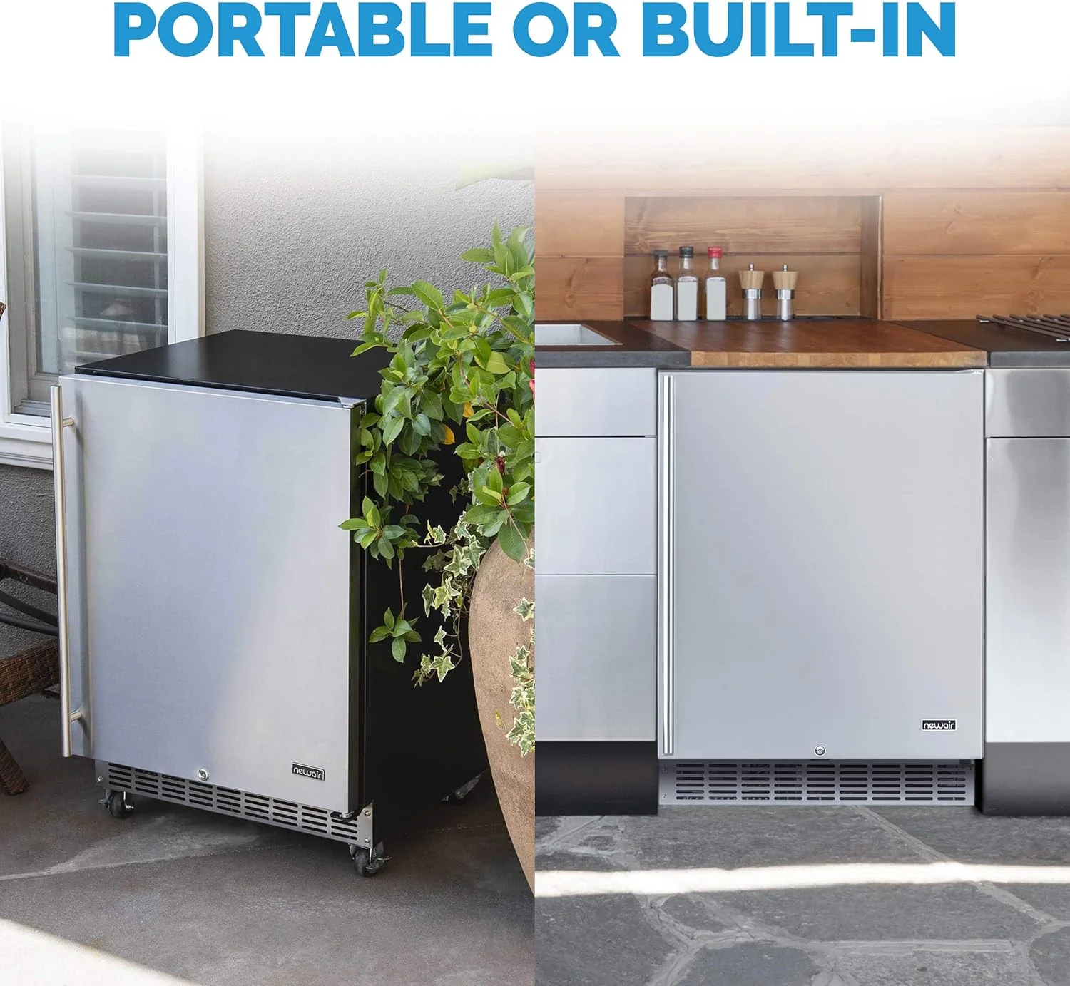 Newair 24" Built-in Outdoor Fridge, 160 Cans, Stainless Steel - Certified Refurbished - Image 3