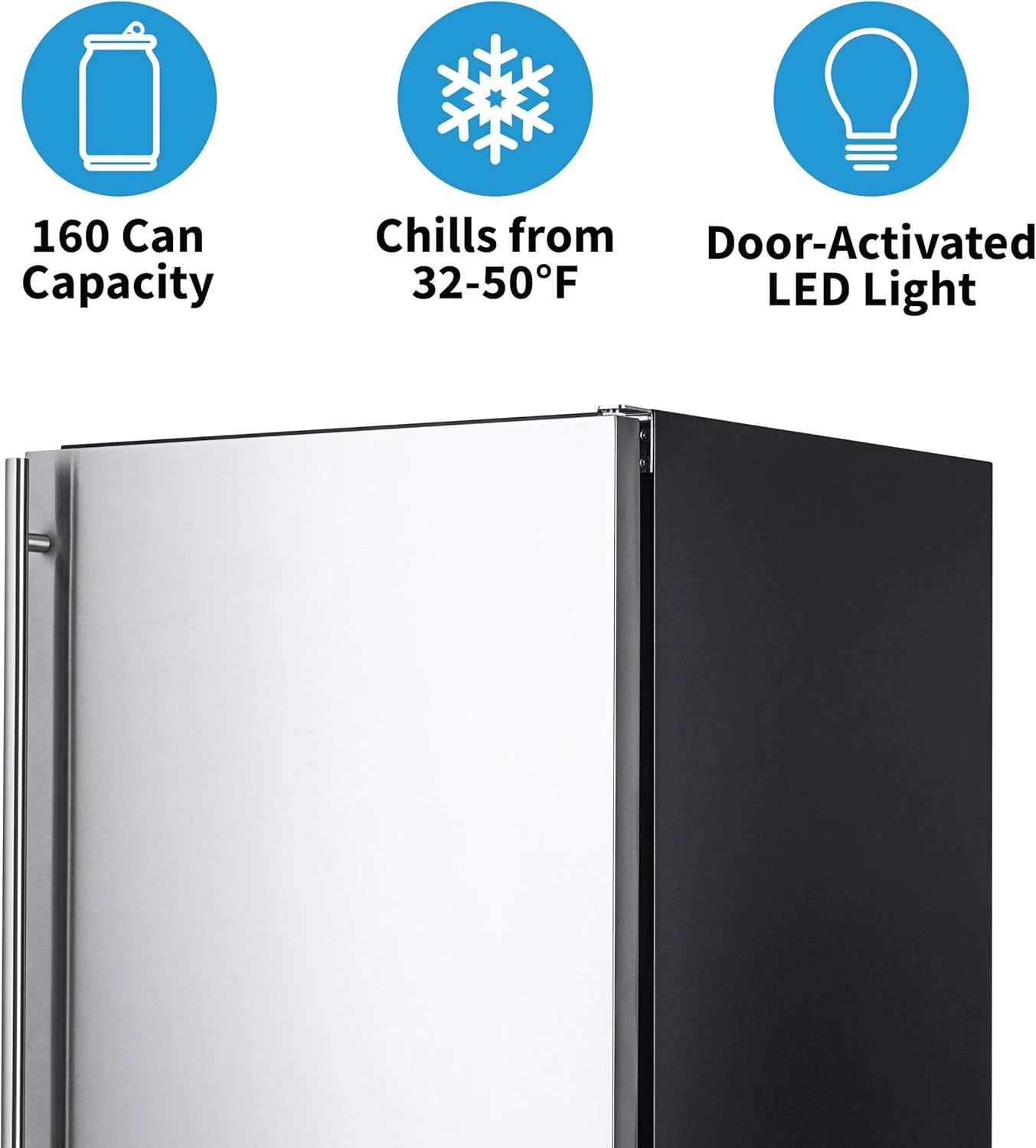 Newair 24" Built-in Outdoor Fridge, 160 Cans, Stainless Steel - Certified Refurbished - Image 5