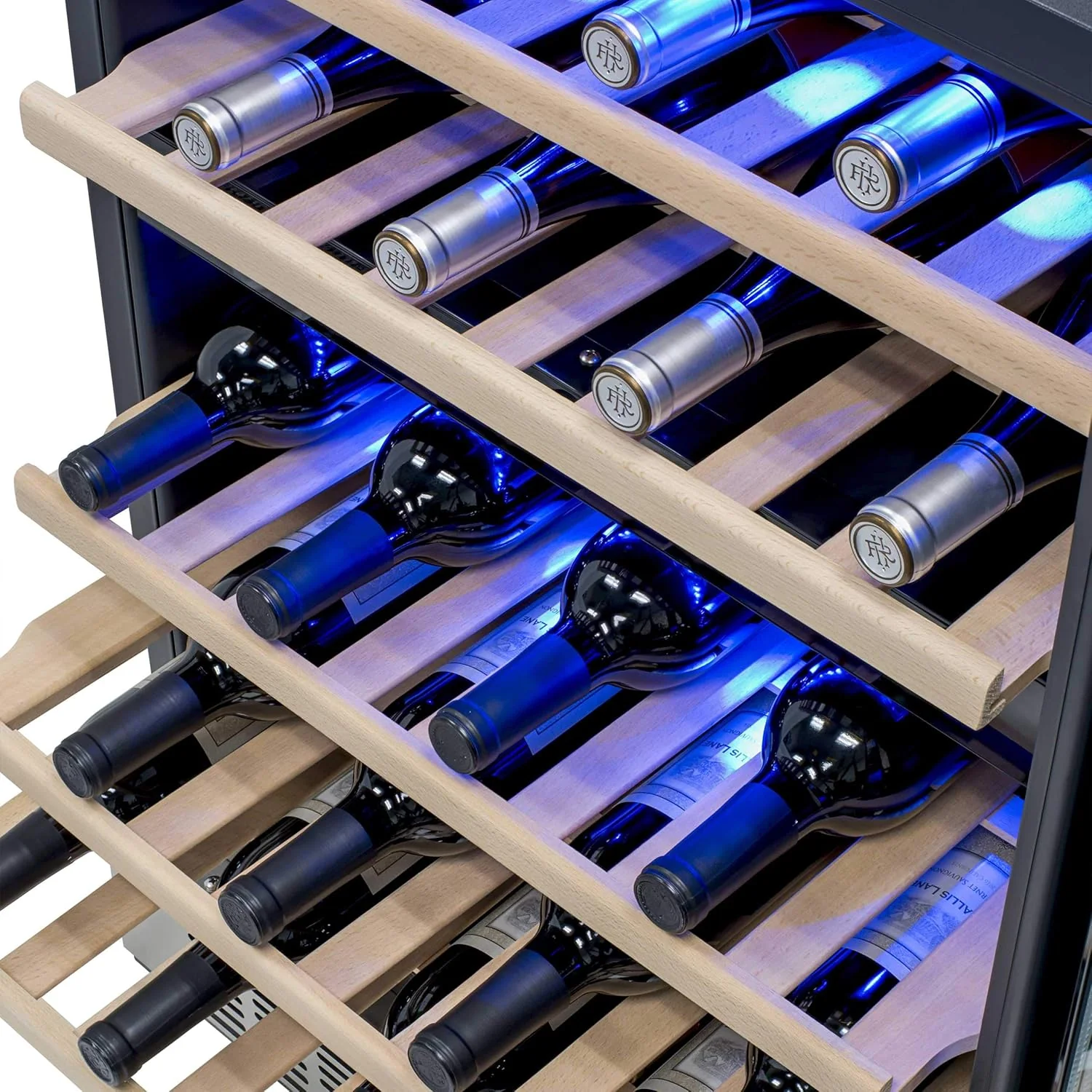 Newair 24" Dual Zone Wine Fridge with Beech Wood Shelves, 46 Bottles, Stainless Steel - Certified Refurbished - Image 10