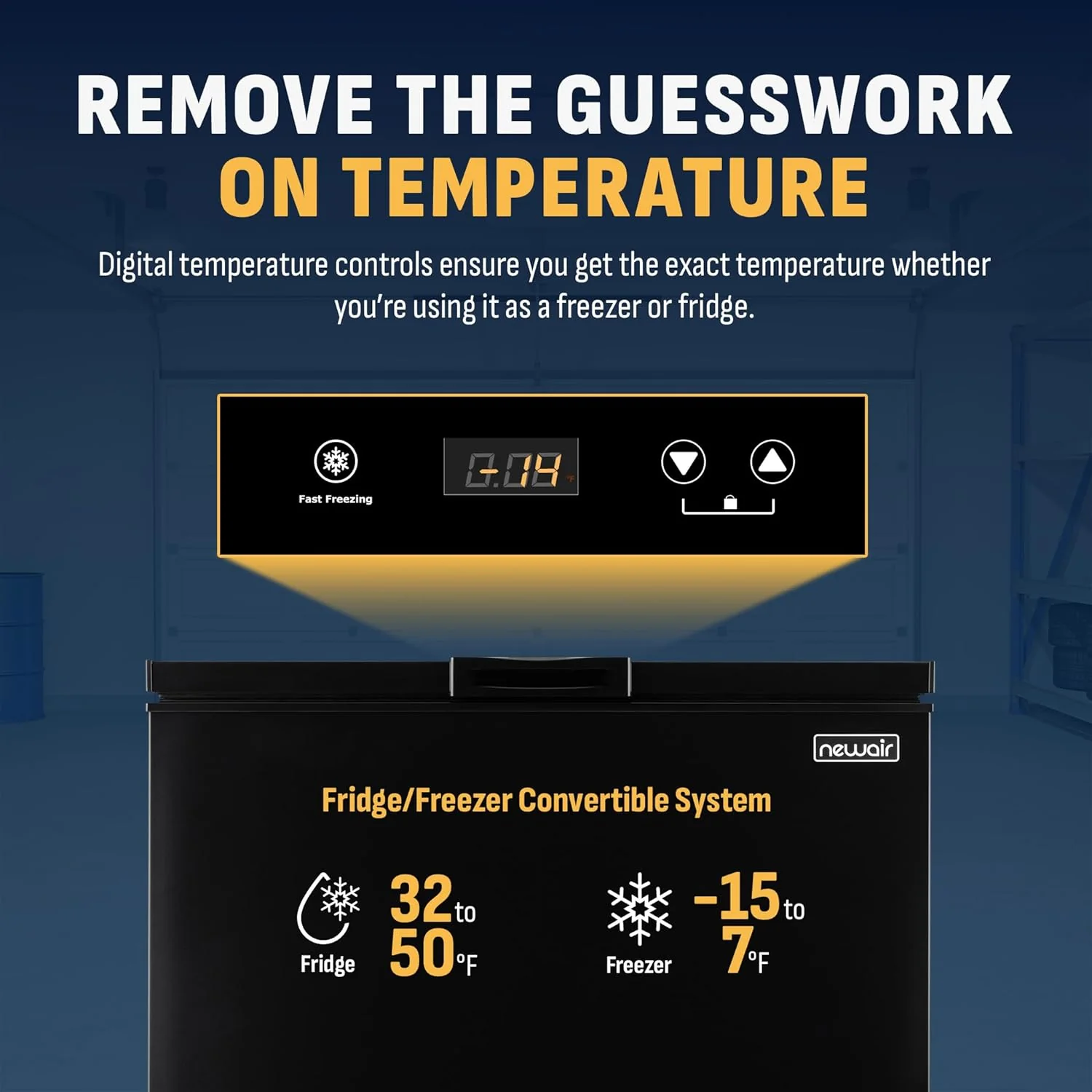 Newair Compact Chest Freezer with Temperature Control, 6.7 Cu. Ft., Black - Certified Refurbished - Image 3