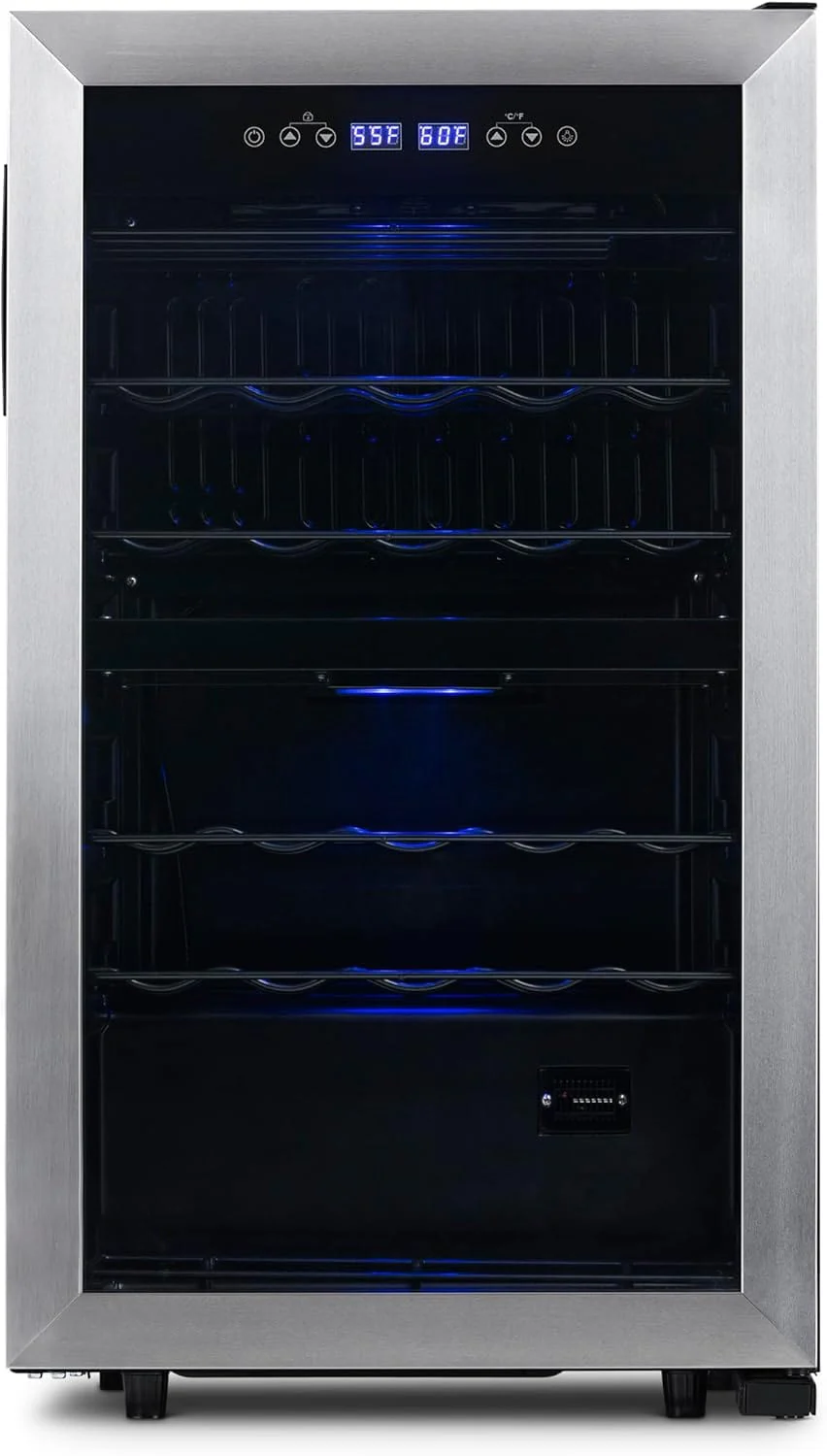 Newair Dual Zone Wine Fridge with Adjustable Racks, 28 Bottles, Stainless Steel - Certified Refurbished - Image 11