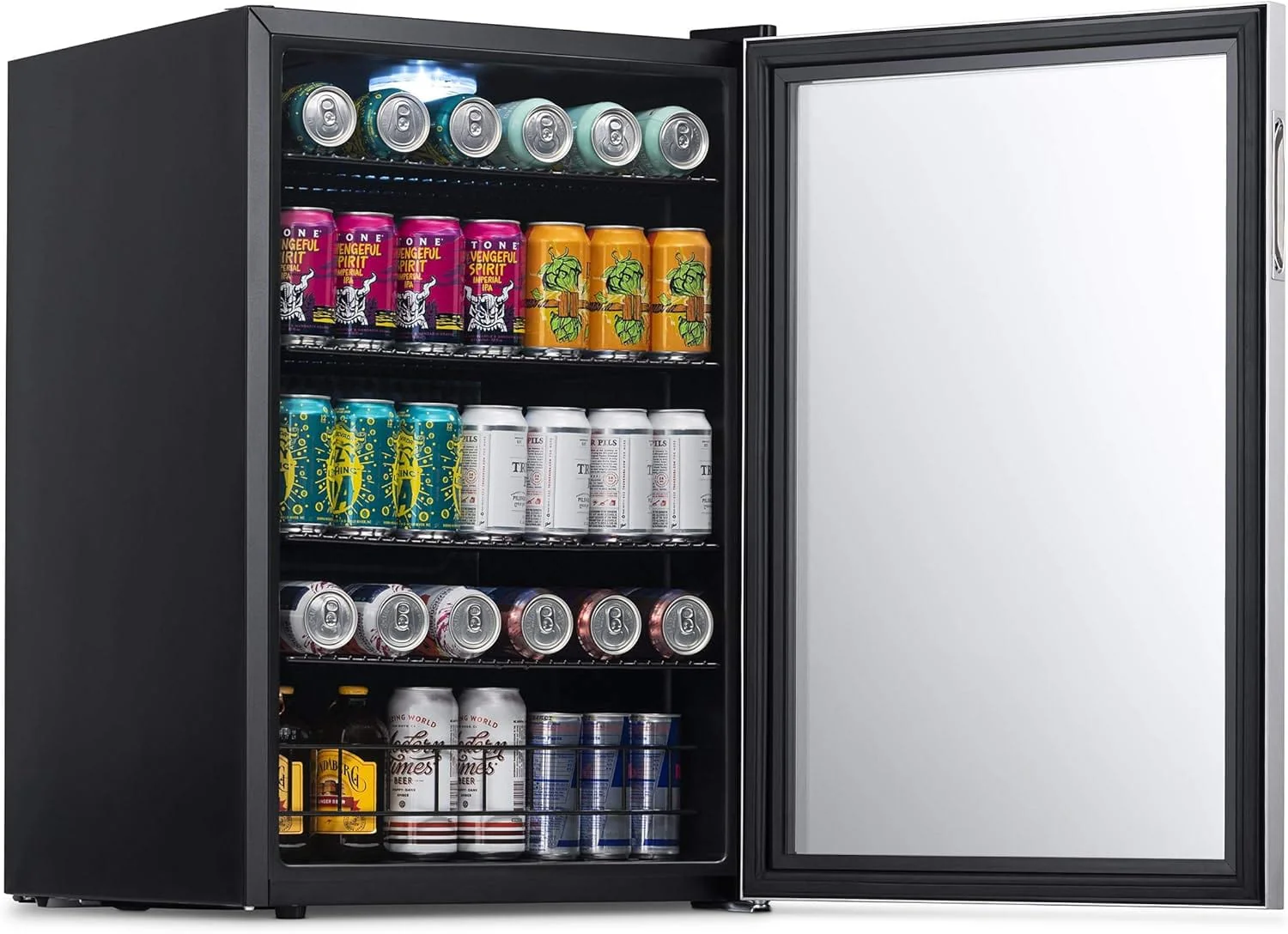 Newair Freestanding Beverage Fridge with SplitShelf, 160 Cans, Stainless Steel - Certified Refurbished - Image 7
