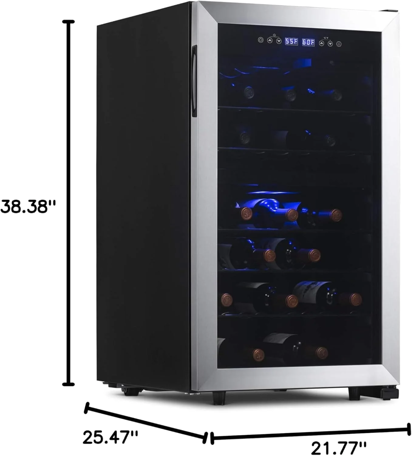 Newair Freestanding Dual Zone Wine Fridge, 43 Bottles, Stainless Steel - Certified Refurbished - Image 10