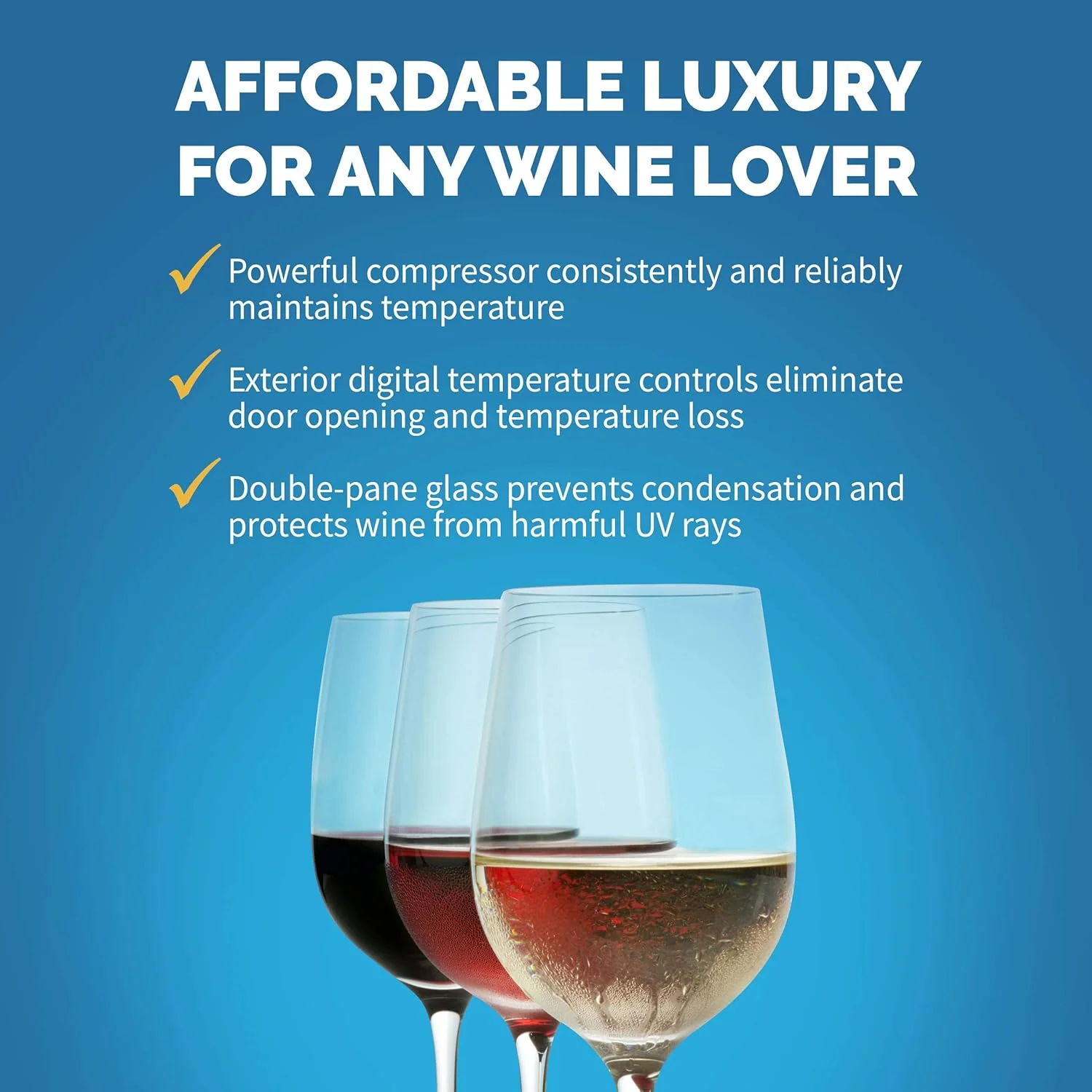 Newair Freestanding Wine Fridge, 27 Bottles, Stainless Steel - Certified Refurbished - Image 2