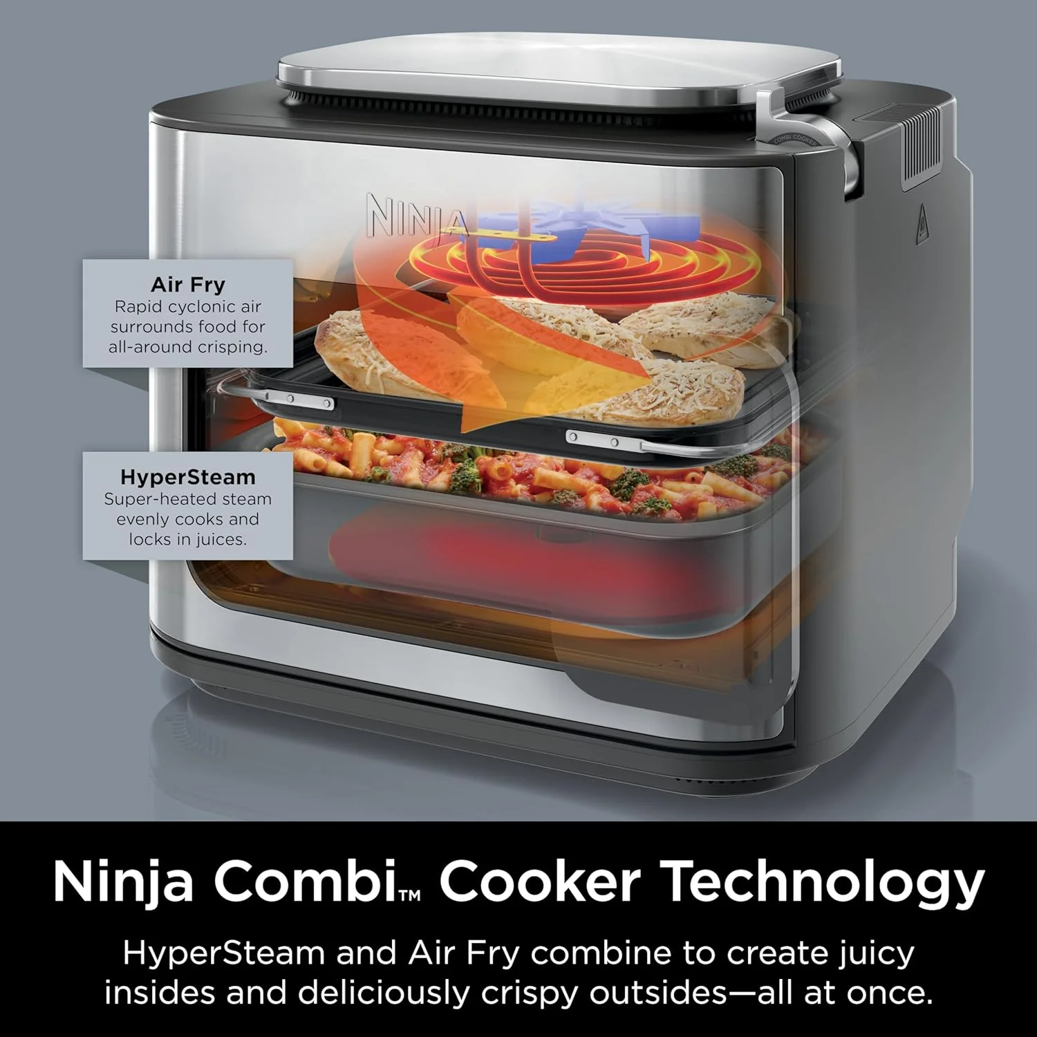 Ninja 14-in-1 Multicooker, Toaster Oven & Air Fryer, 15-Min Meals, 3 Accessories, Grey - Certified Refurbished - Image 5