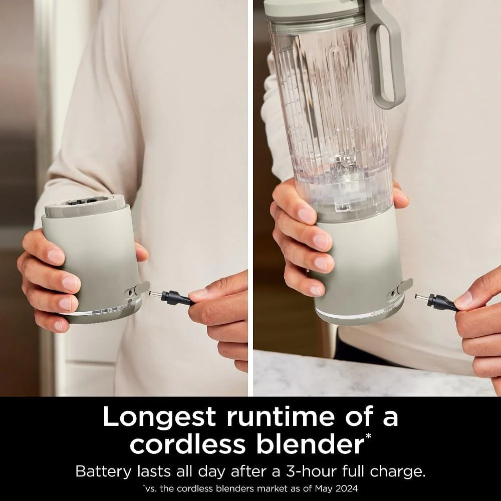Ninja Blast Max Personal Cordless Blender for Smoothies, Blend, Ice Crush, 22 oz. Twist & Go, Cream - Certified Refurbished - Image 4