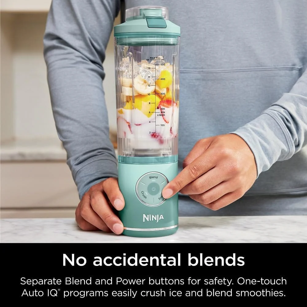 Ninja Blast Max Personal Cordless Blender for Smoothies, Blend, Ice Crush, 22 oz. Twist & Go, Sea Glass - Certified Refurbished - Image 10