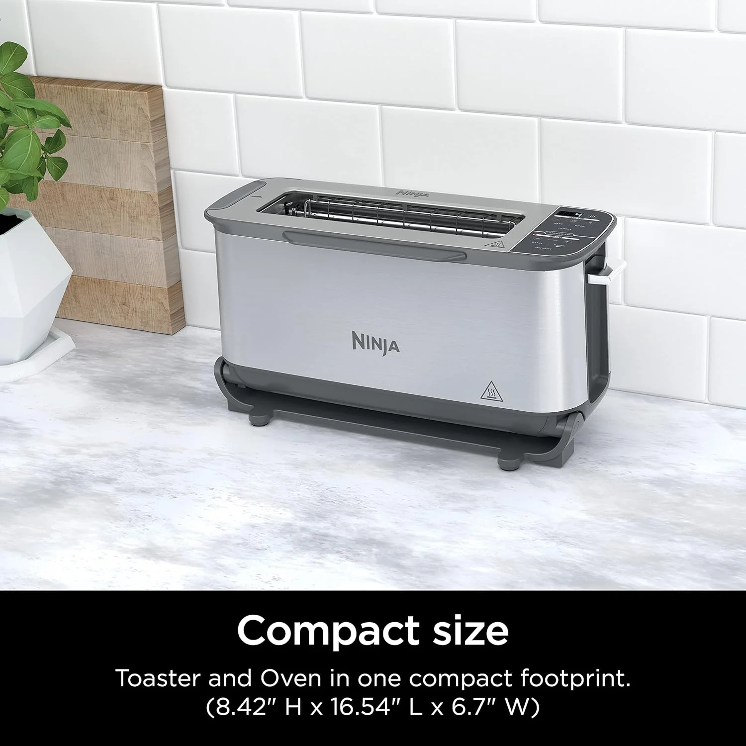 Ninja ST101 Foodi 2-in-1 Flip Toaster, 2-Slice Capacity, Compact Toaster Oven, Snack Maker, Reheat, Defrost, 1500 Watts, 6 Functions, Stainless Steel - Image 7