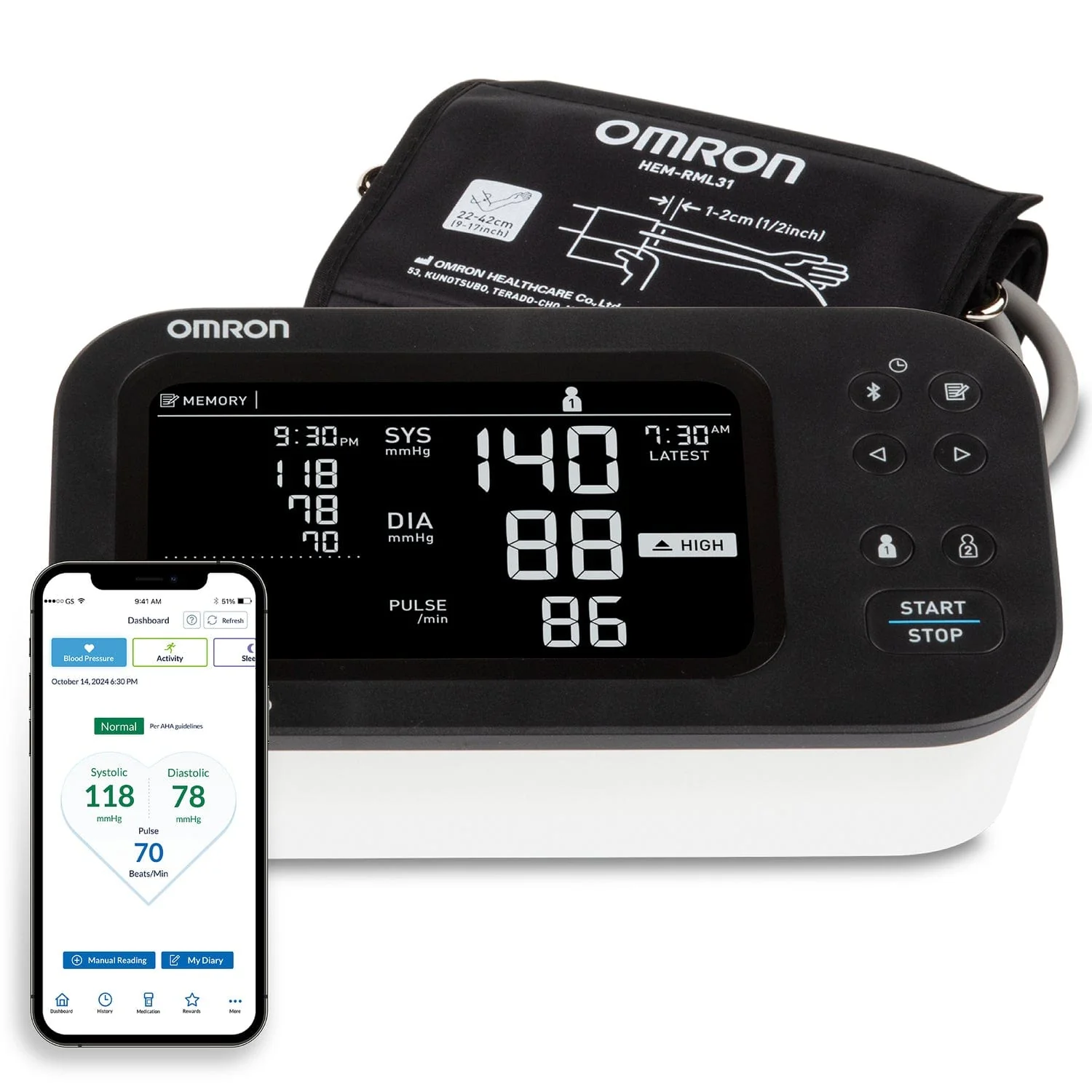 Omron 10 Series Upper Arm Blood Pressure Monitor, BP7465 - Image 4