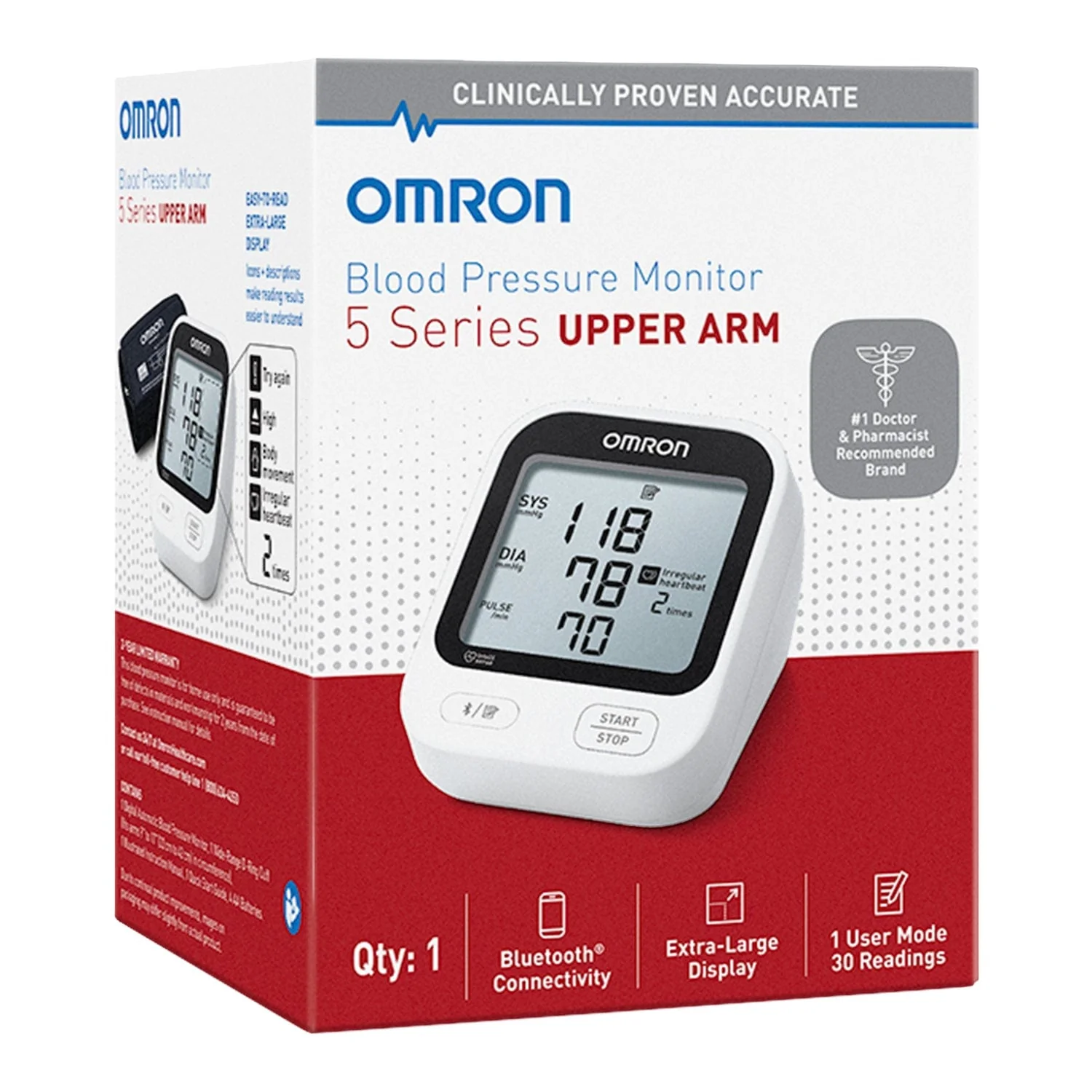 Omron 5 Series Digital Upper Arm Blood Pressure Monitor with D-Ring Cuff - Image 4